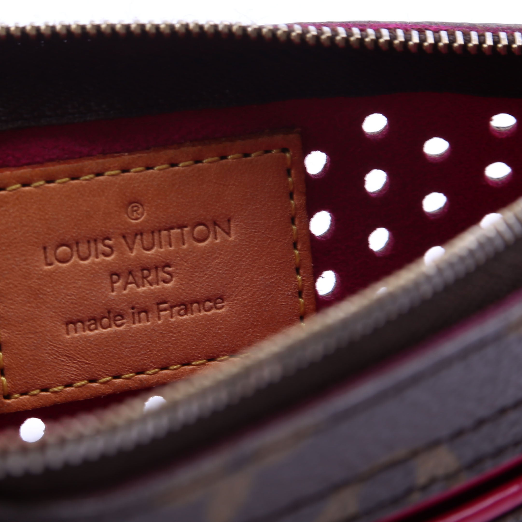 Pochette Plat Monogram Perforated Pink