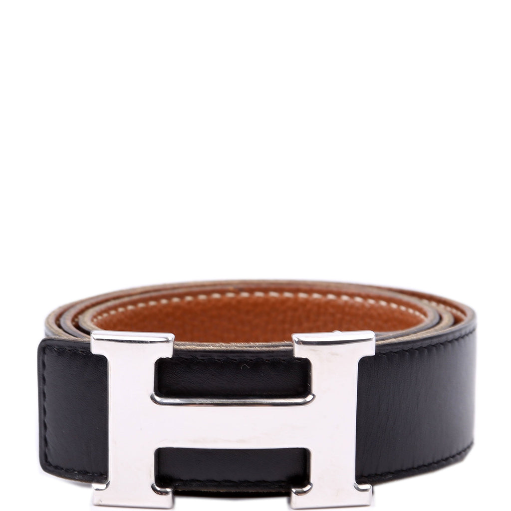 H Reversible Leather Belt Size 80/32 Black