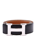 H Reversible Leather Belt Size 80/32 Black