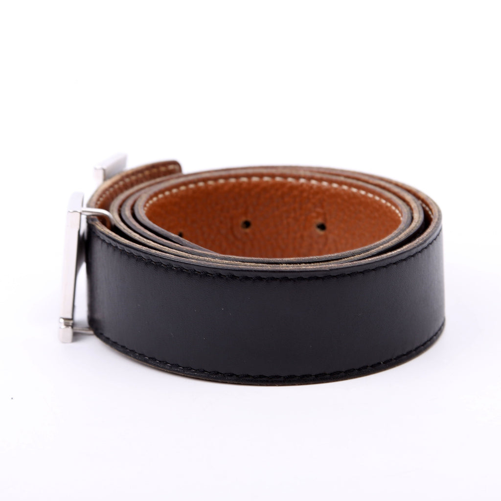 H Reversible Leather Belt Size 80/32 Black