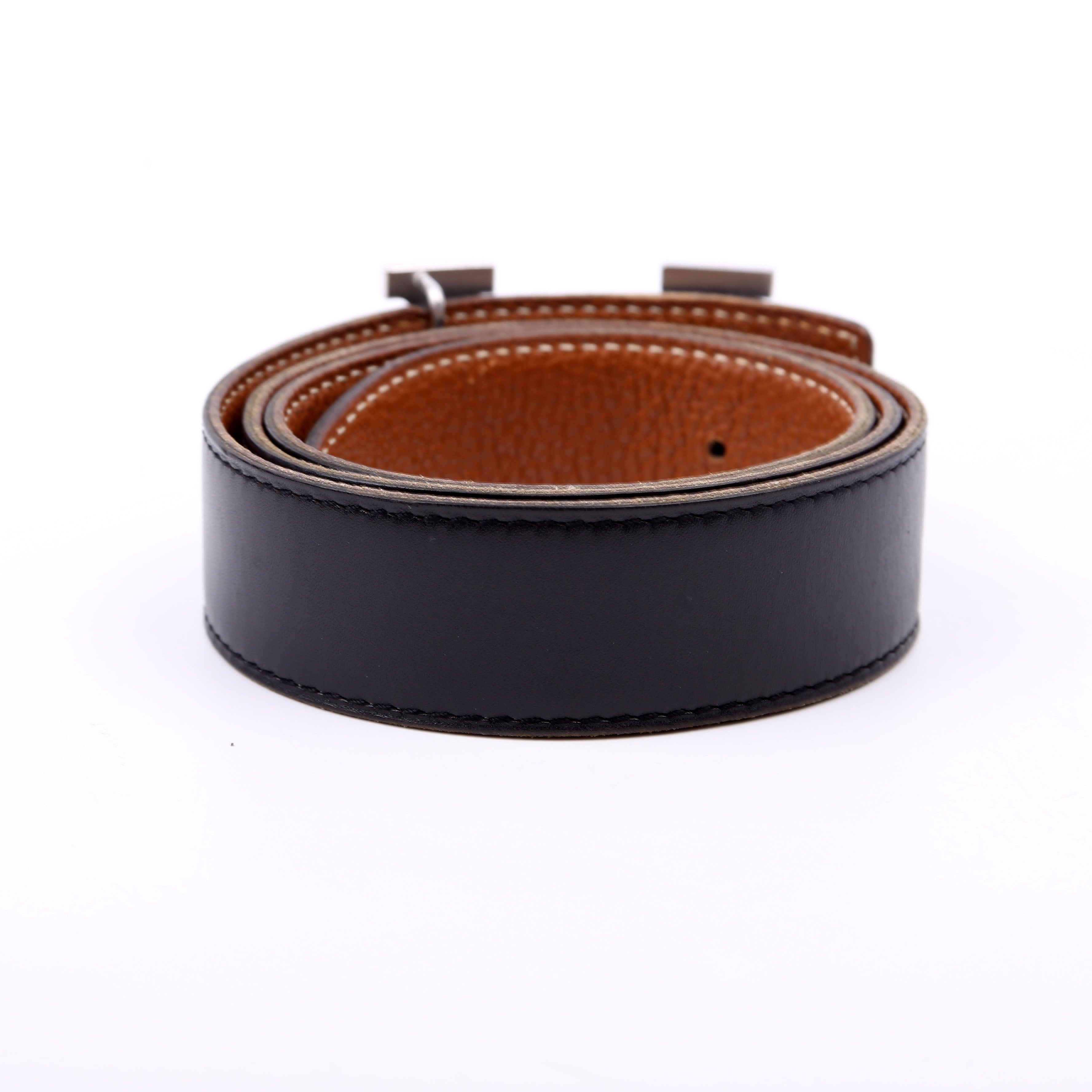 H Reversible Leather Belt Size 80/32 Black