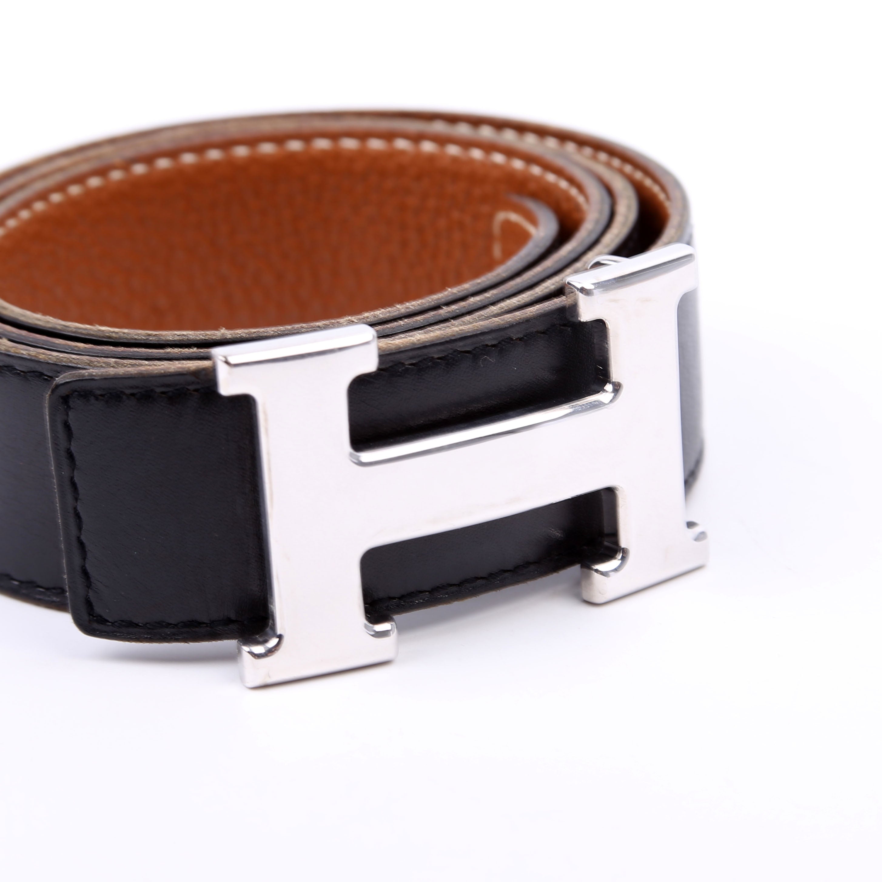 H Reversible Leather Belt Size 80/32 Black