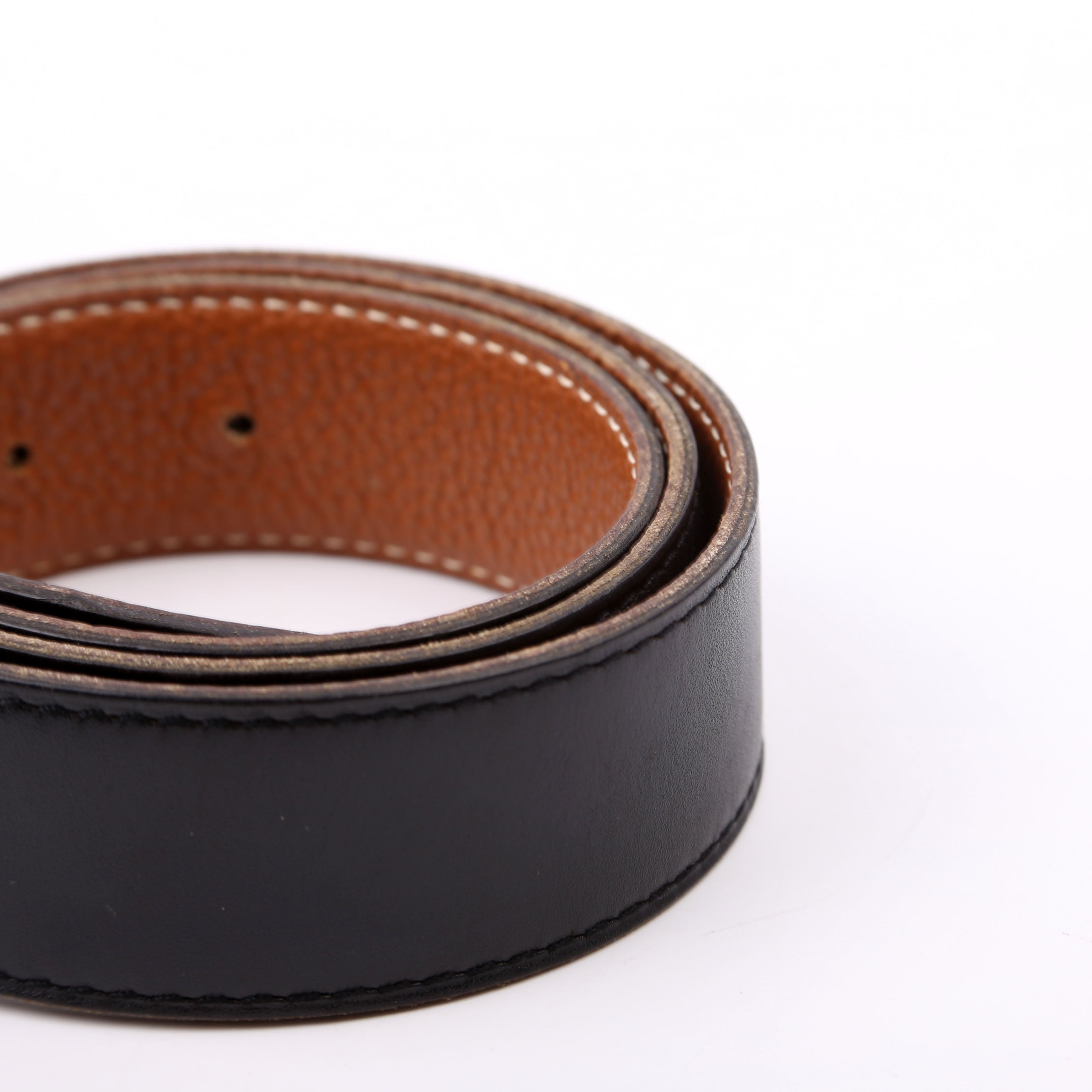 H Reversible Leather Belt Size 80/32 Black