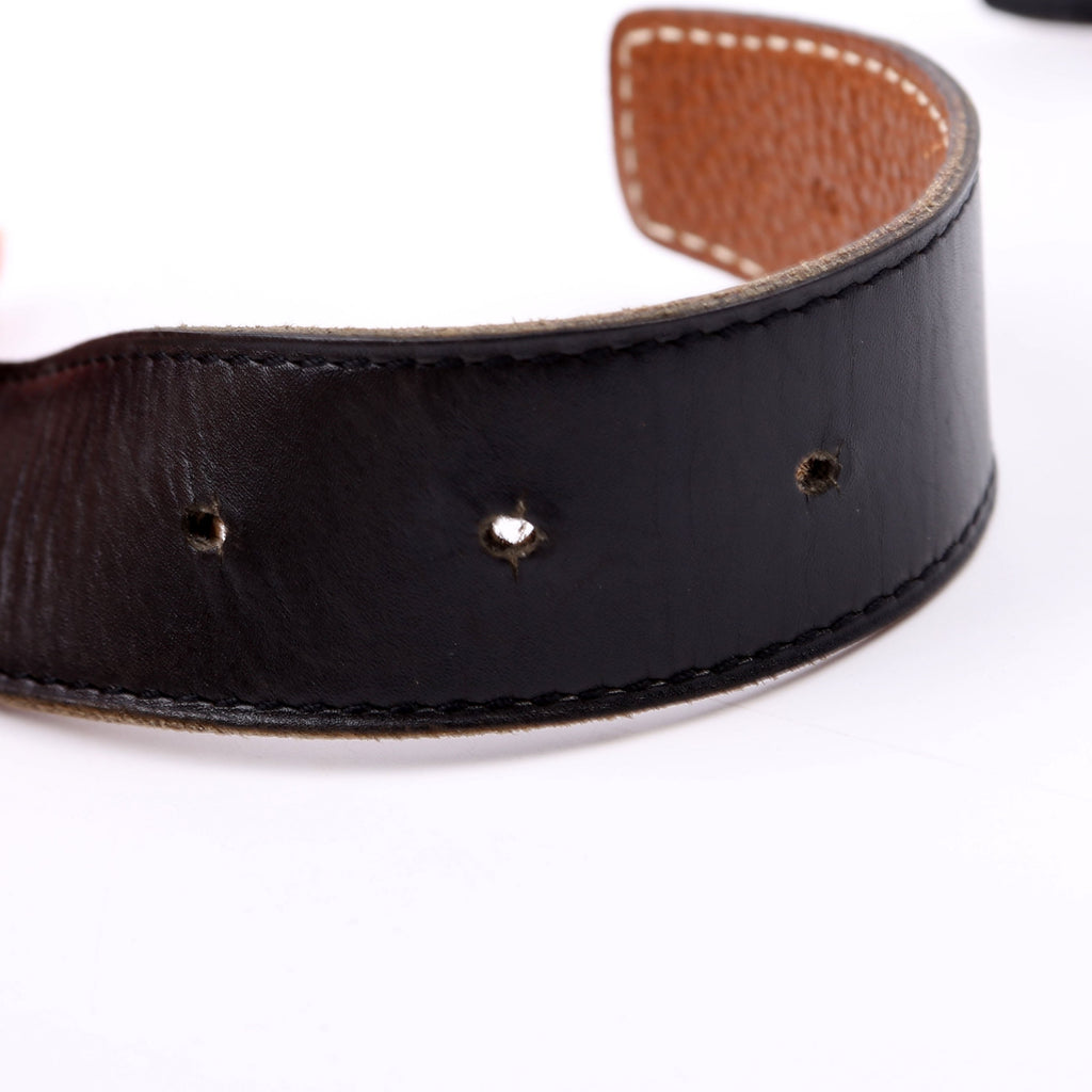 H Reversible Leather Belt Size 80/32 Black