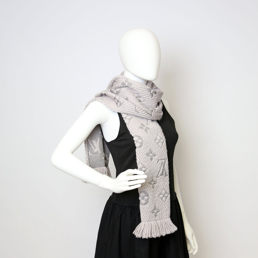 Logomania Wool/Silk Scarf Purple