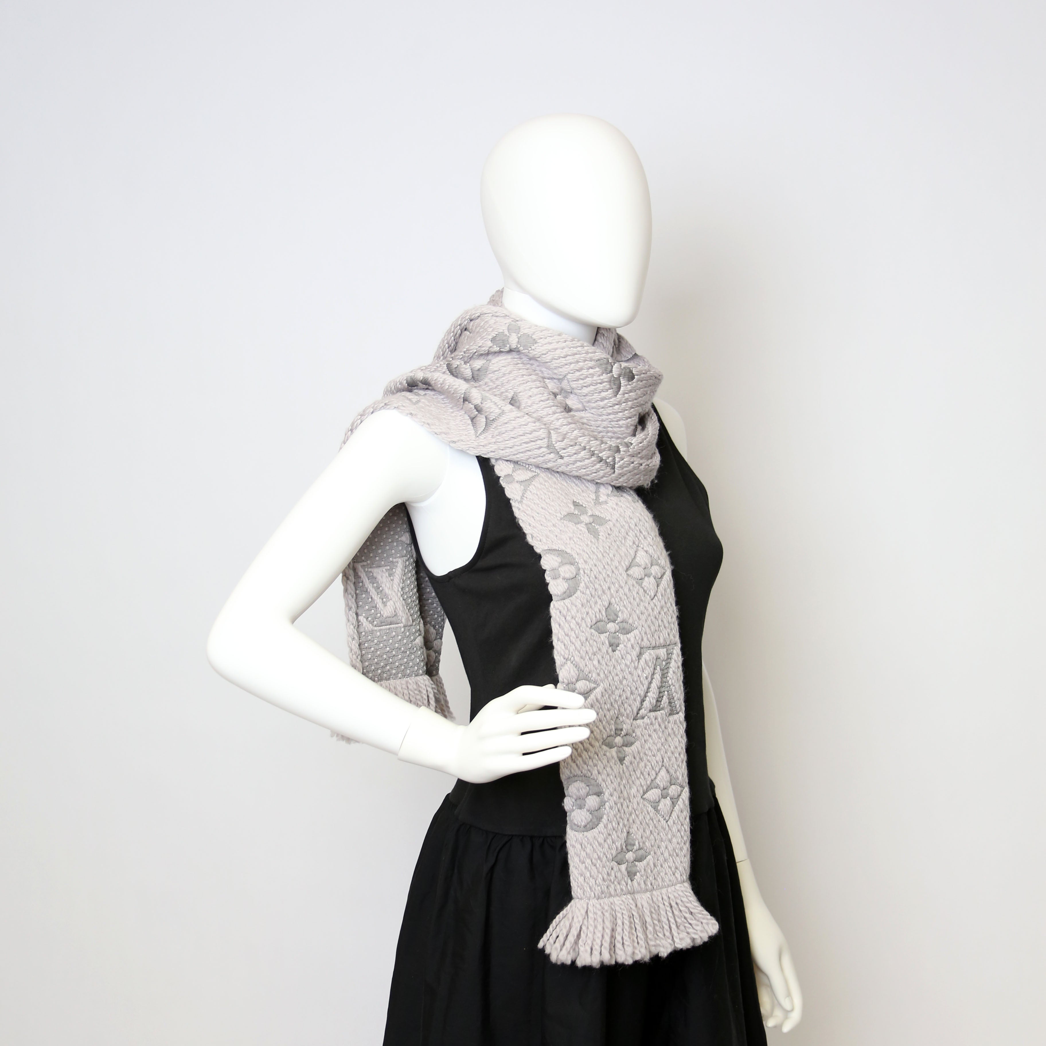 Logomania Wool/Silk Scarf Purple