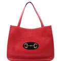 623694 1955 Horsebit Raffia Tote Red