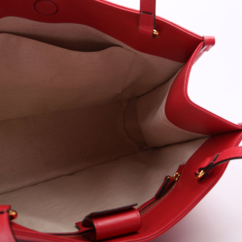 623694 1955 Horsebit Raffia Tote Red