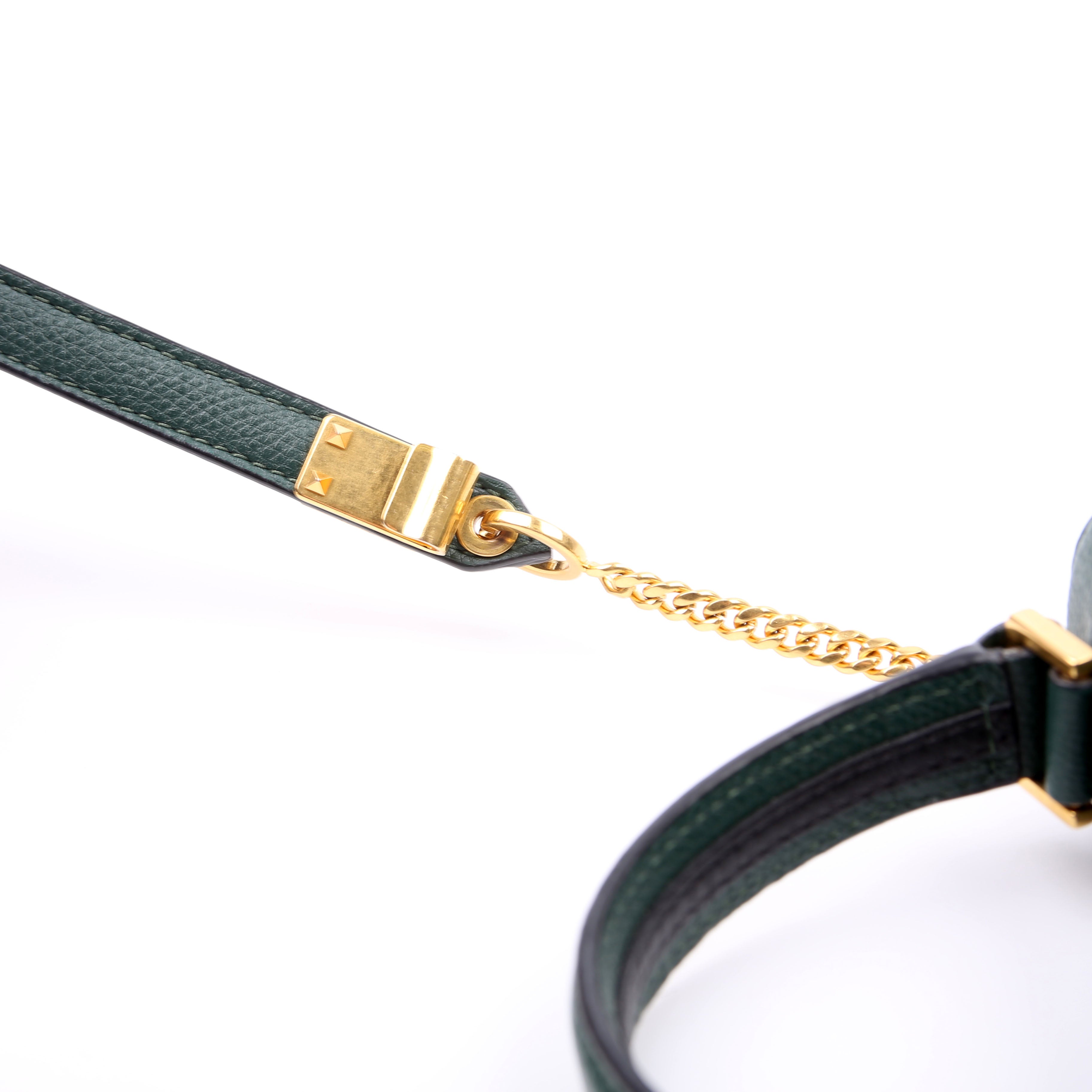 Vsling Top Handle Small Shoulder Bag Grained Leather Green