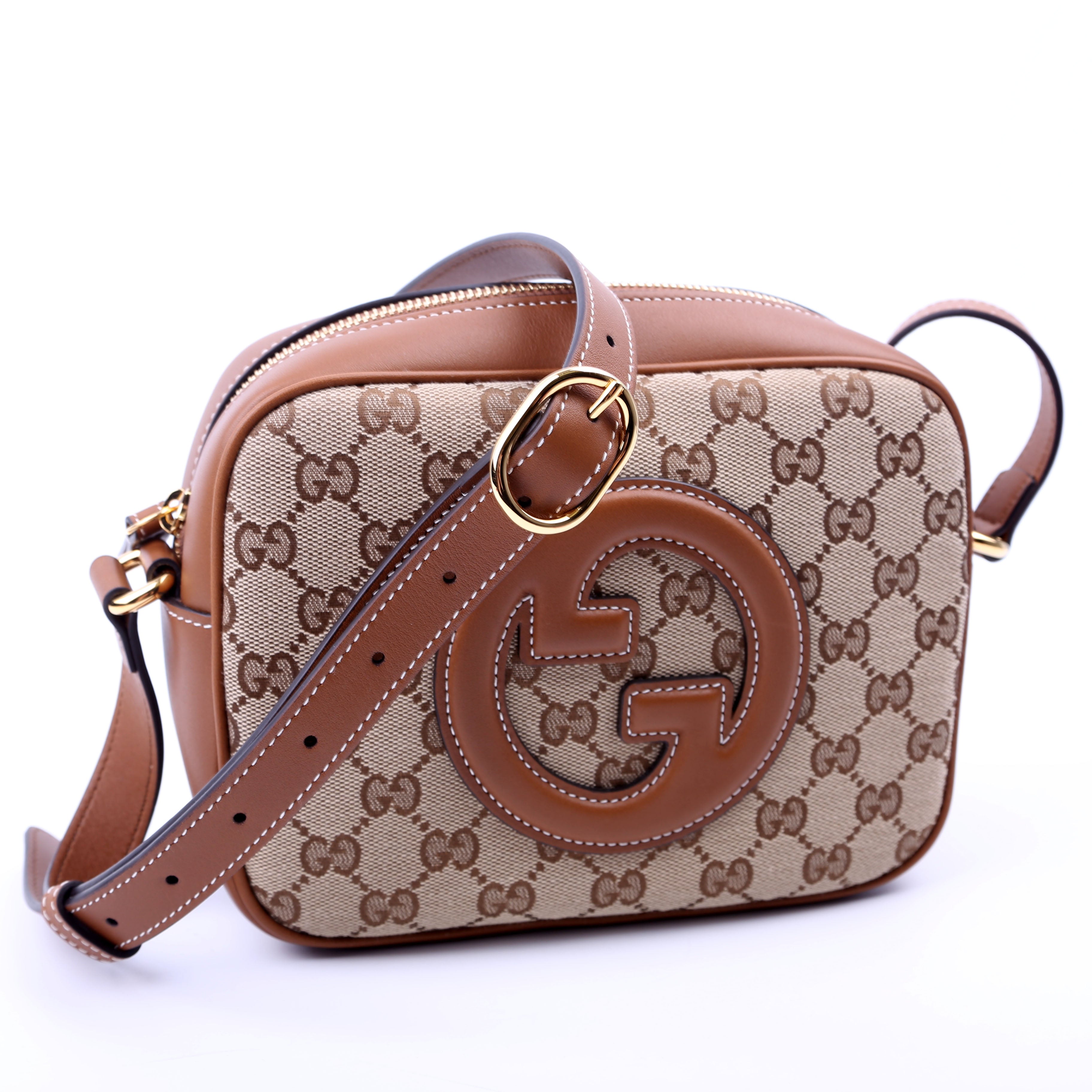 820429 Blondie GG Canvas Small Shoulder Bag Brown
