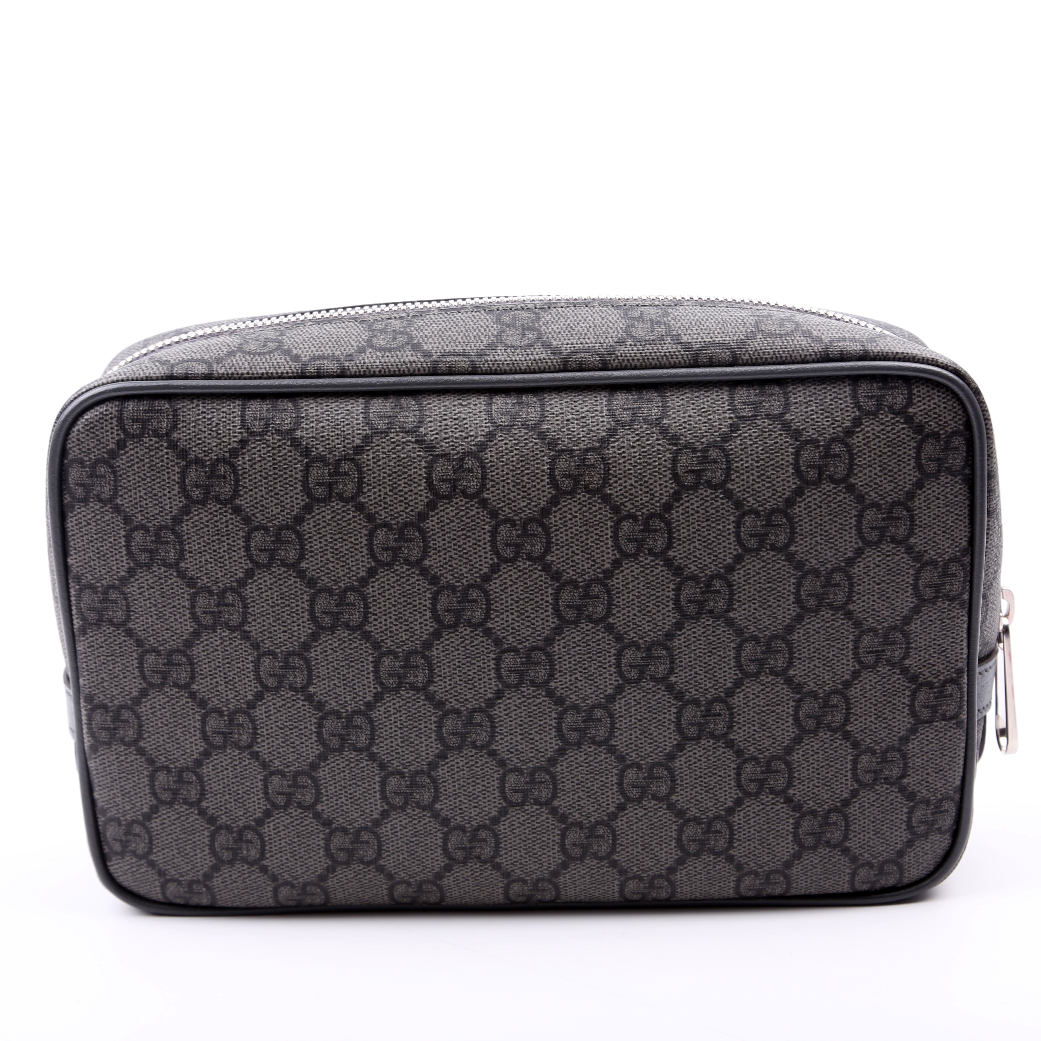 760019 Ophidia GG Supreme Small Toiletry Case Grey