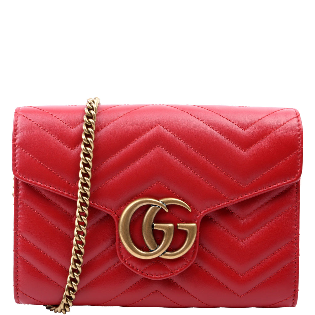 474575 Marmont Chain Wallet Red