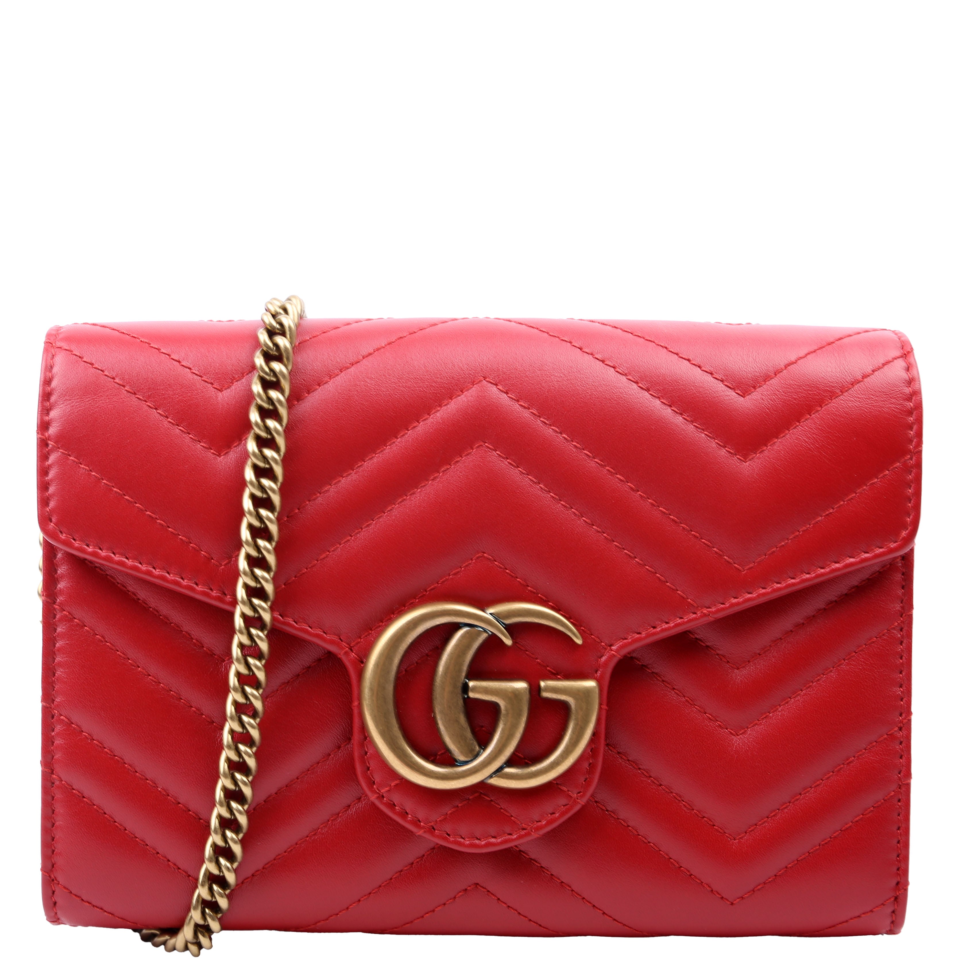 474575 Marmont Chain Wallet Red