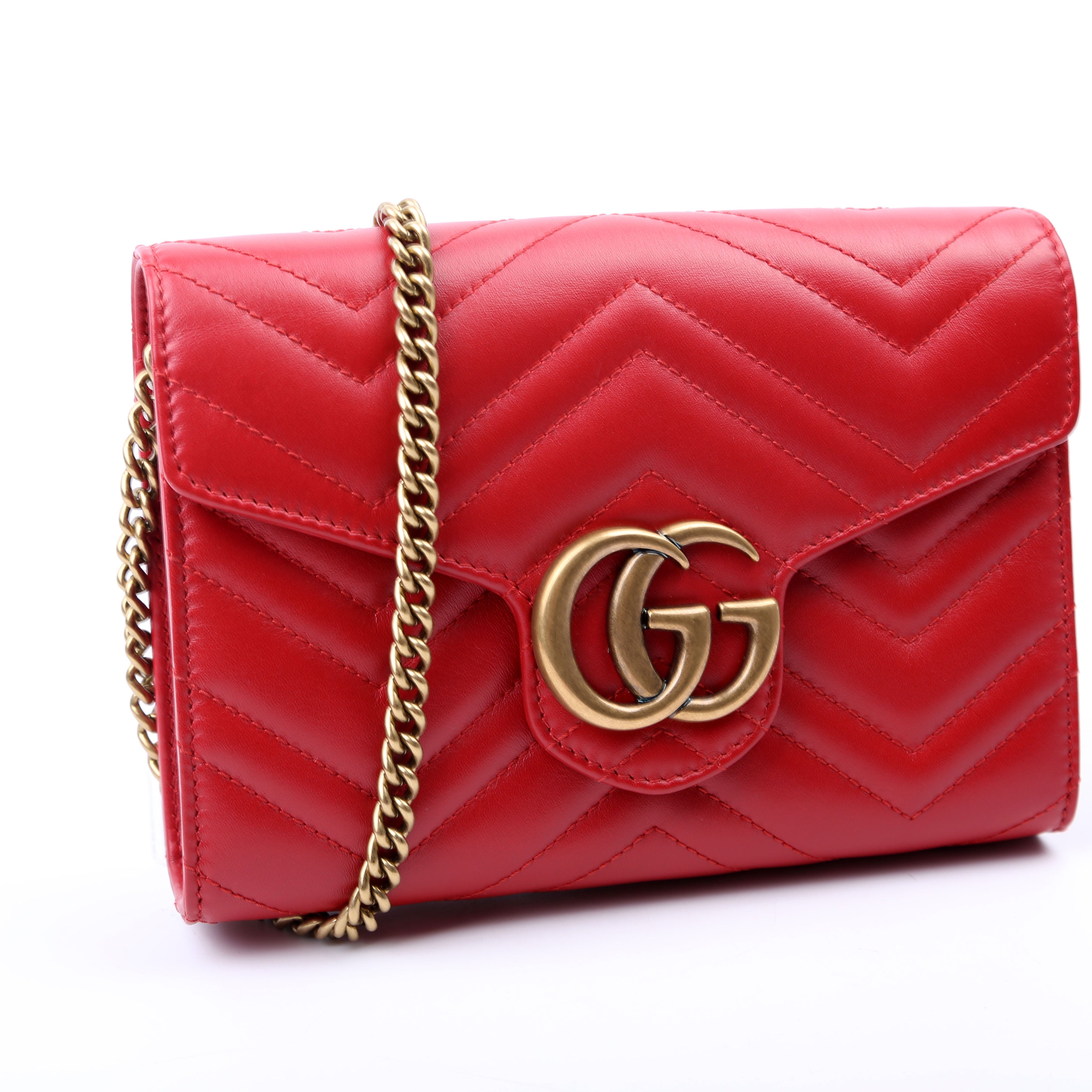 474575 Marmont Chain Wallet Red