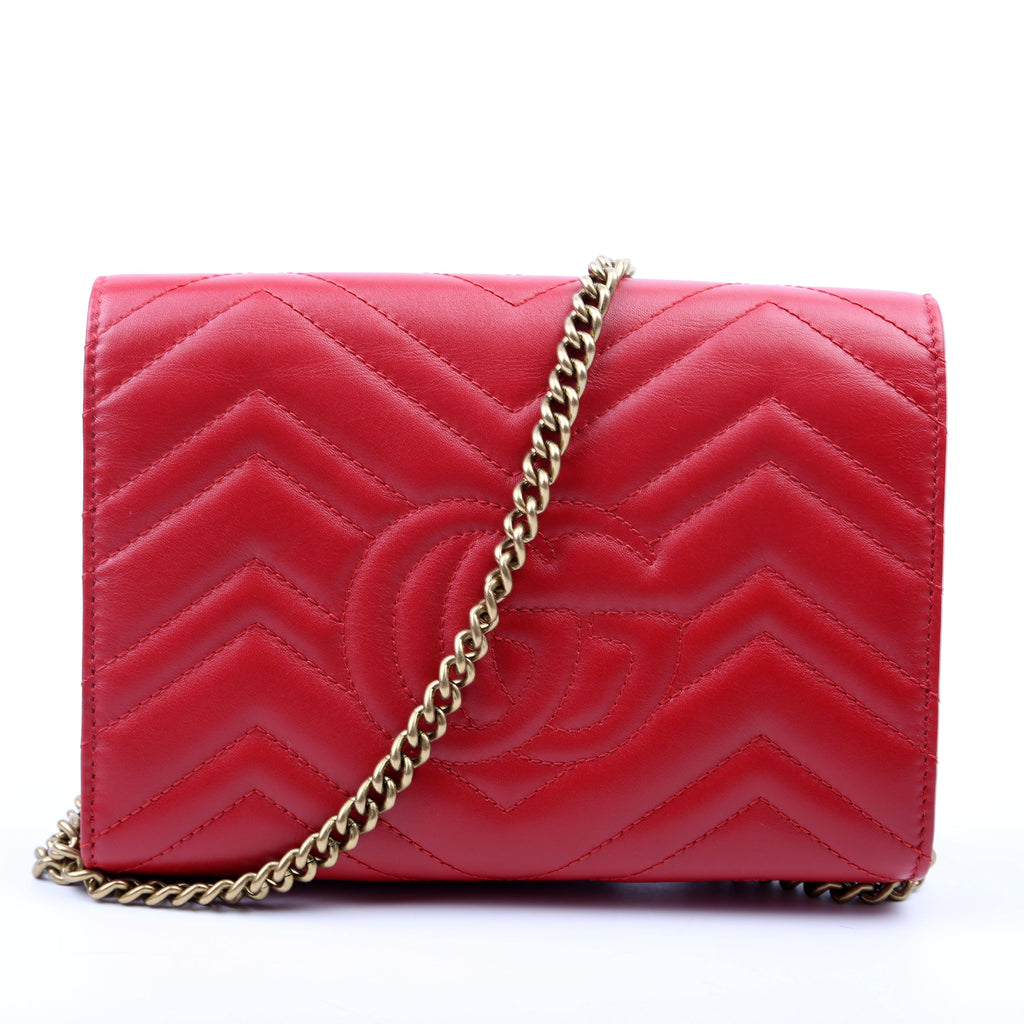 474575 Marmont Chain Wallet Red