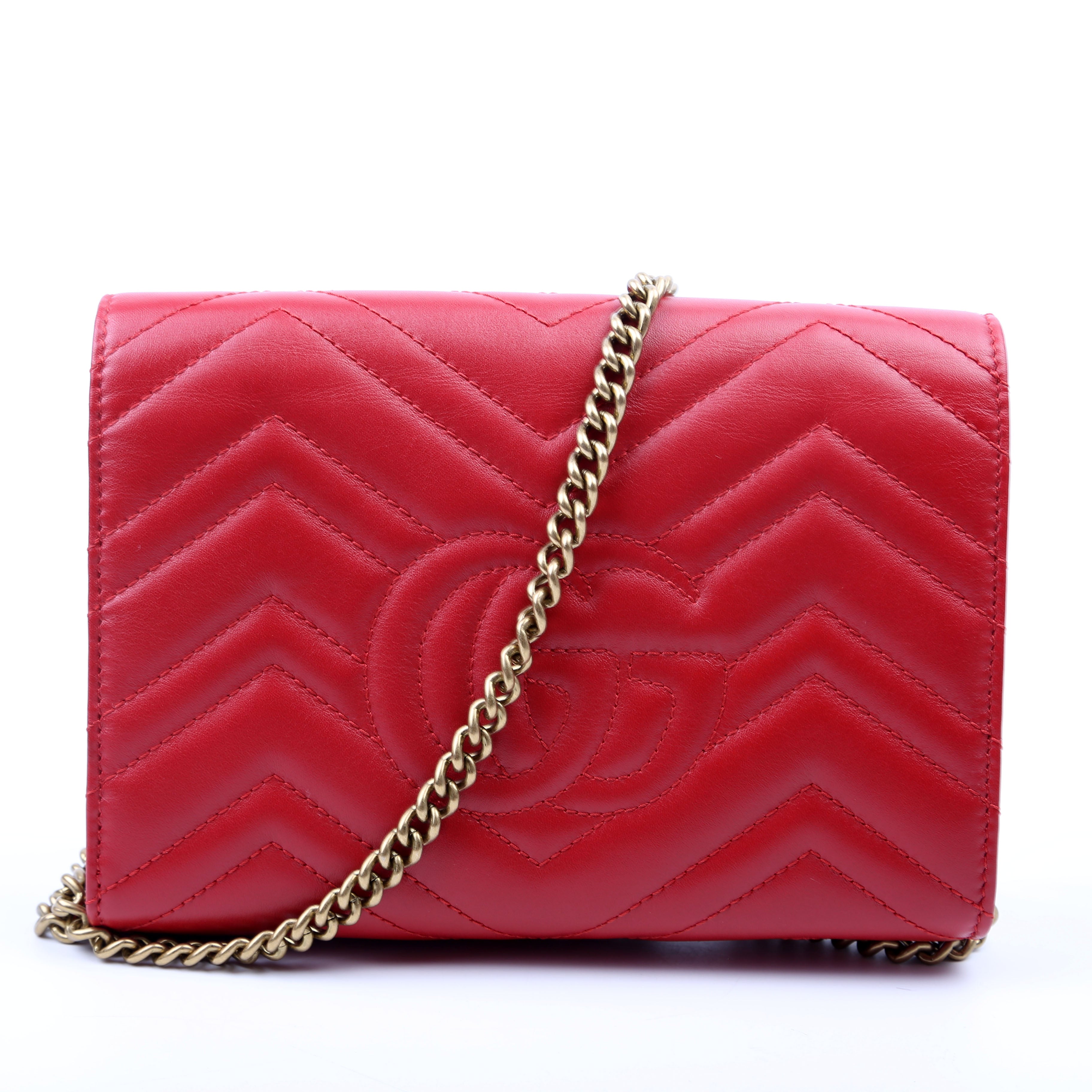474575 Marmont Chain Wallet Red