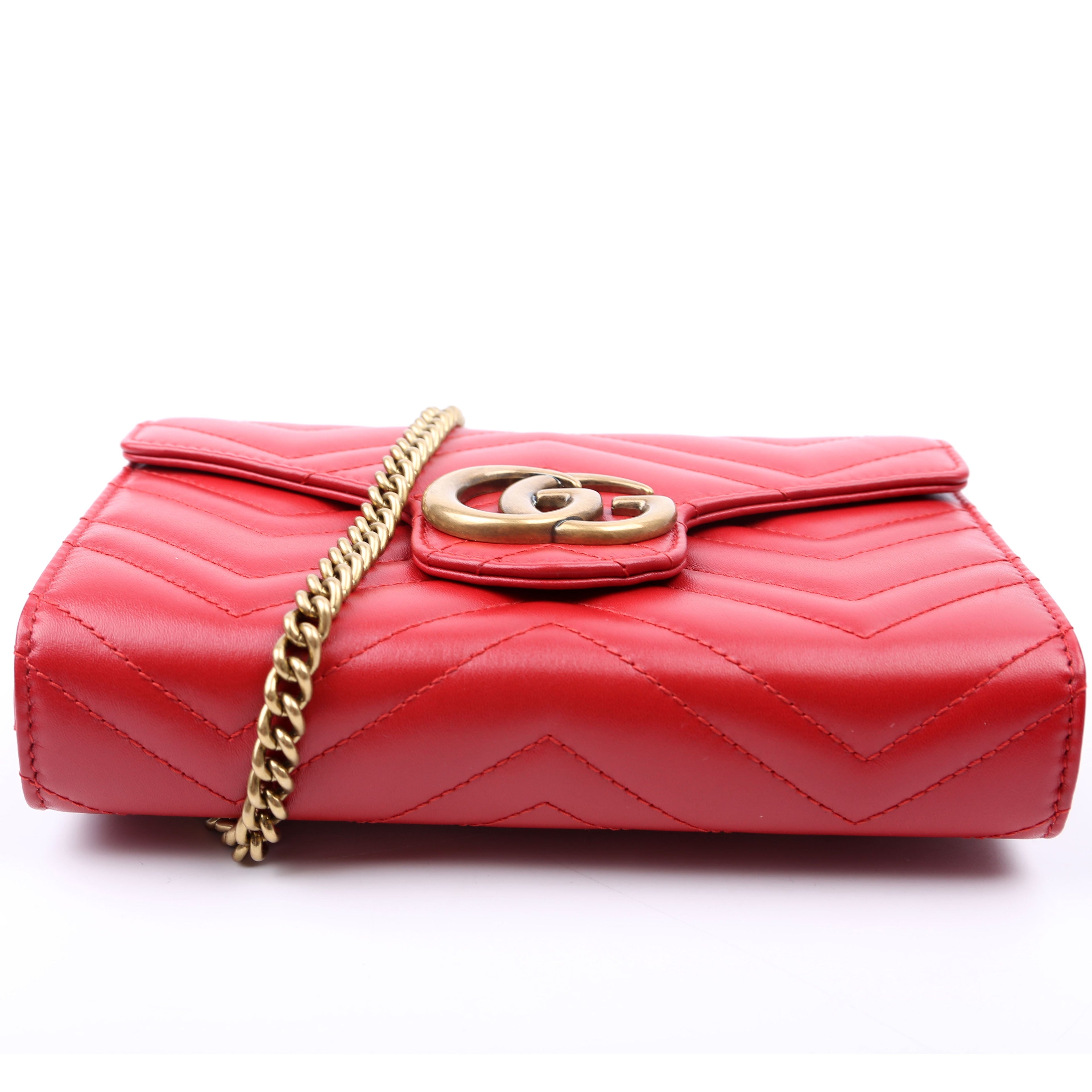 474575 Marmont Chain Wallet Red
