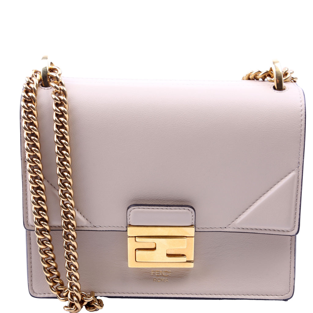 Fendi Kan U Small Shoulder Bag Matte Leather Taupe