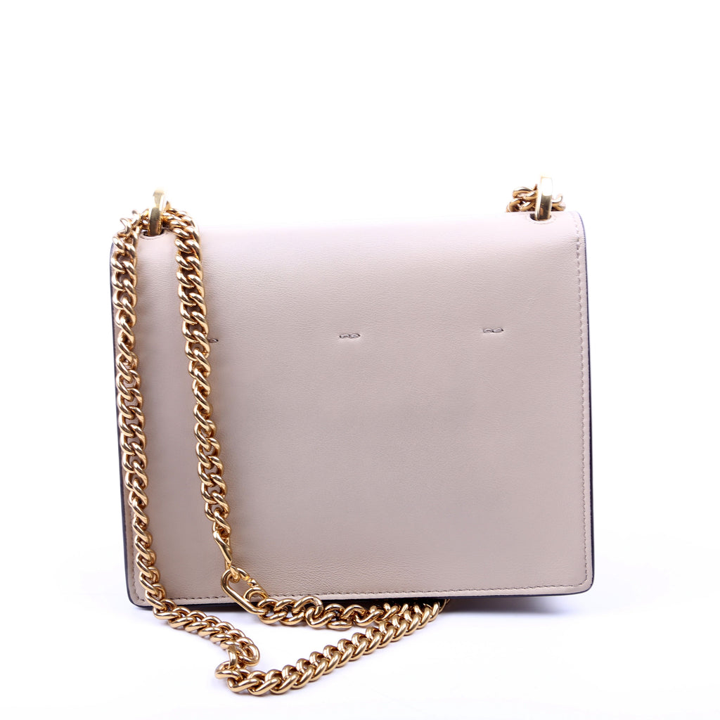 Fendi Kan U Small Shoulder Bag Matte Leather Taupe