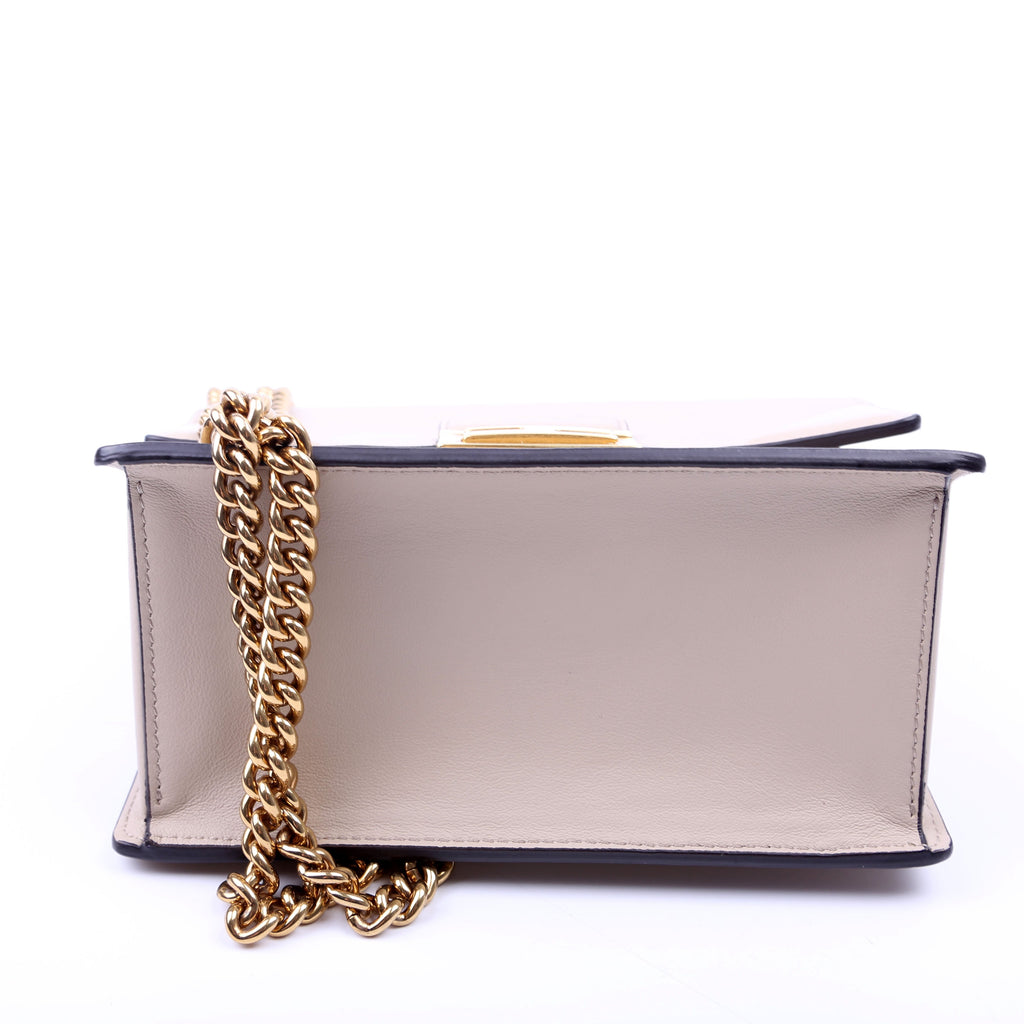 Fendi Kan U Small Shoulder Bag Matte Leather Taupe