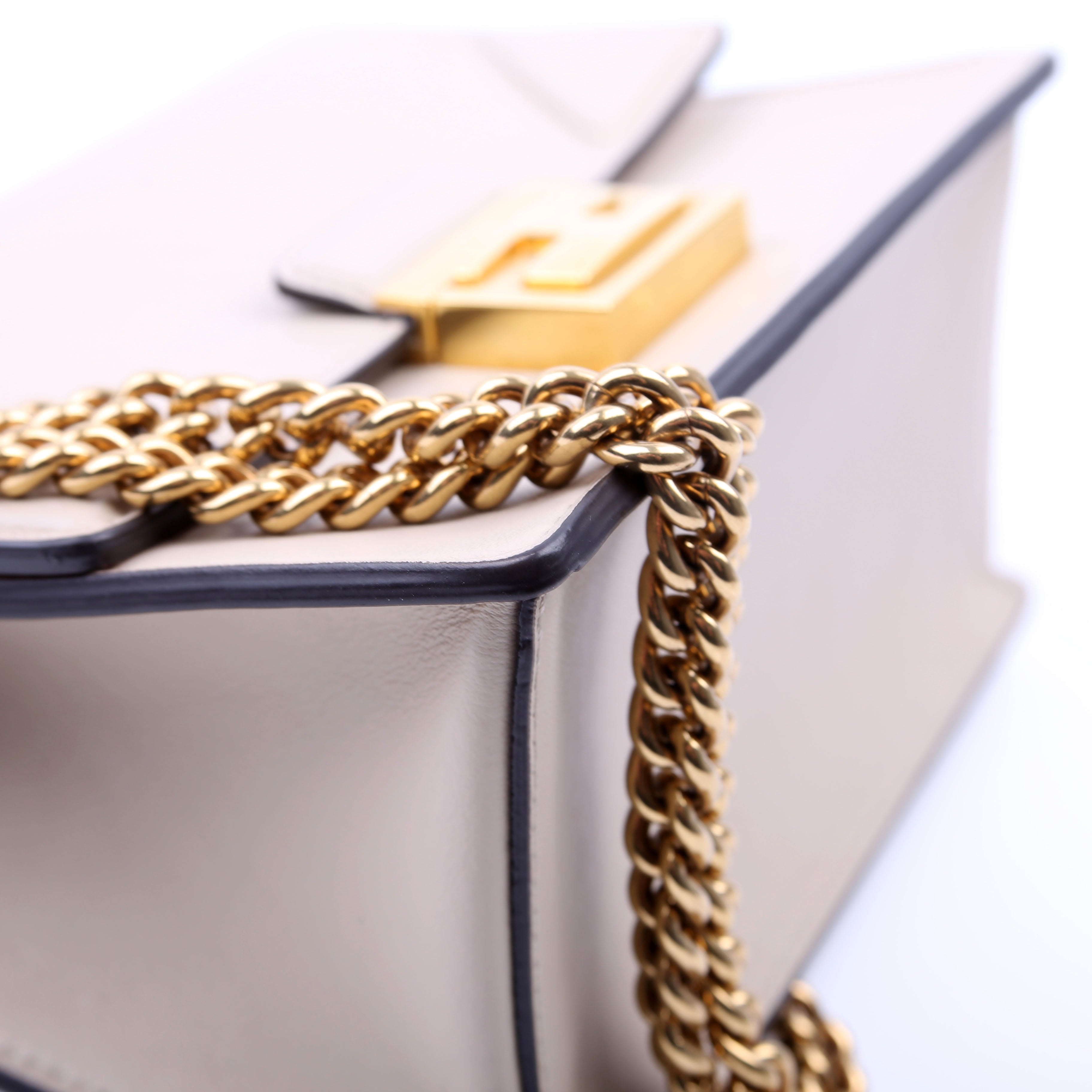Fendi Kan U Small Shoulder Bag Matte Leather Taupe