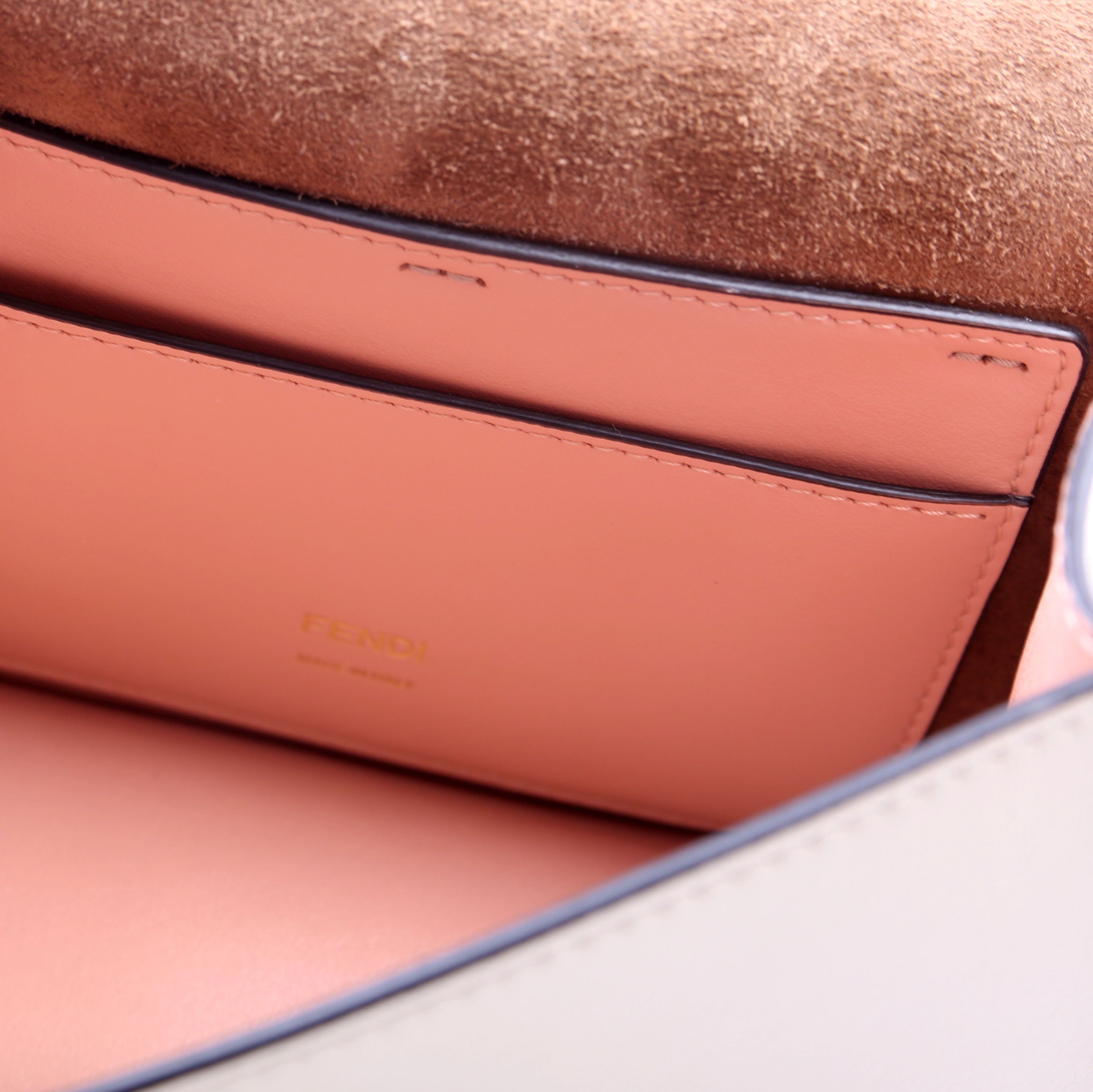 Fendi Kan U Small Shoulder Bag Matte Leather Taupe