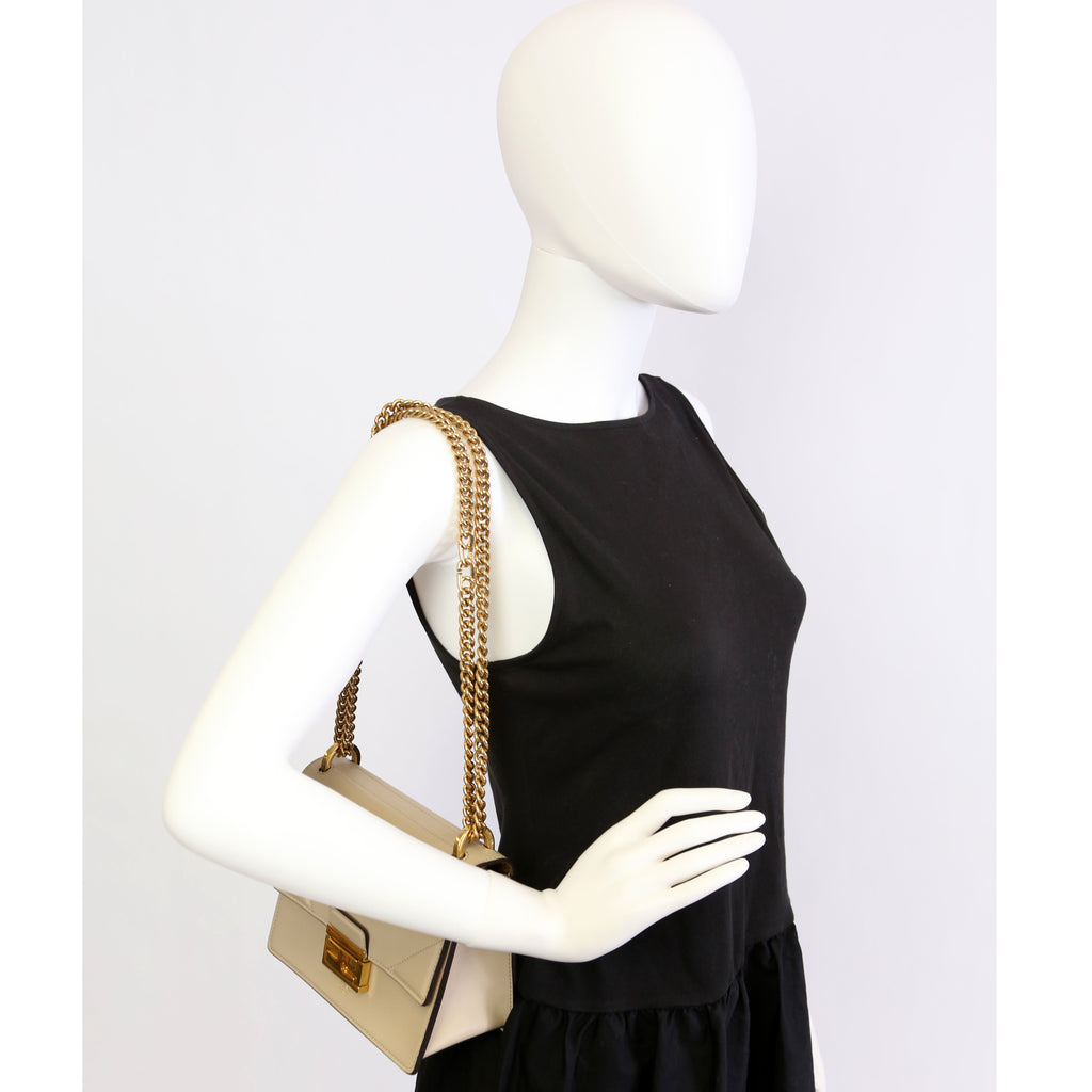 Fendi Kan U Small Shoulder Bag Matte Leather Taupe