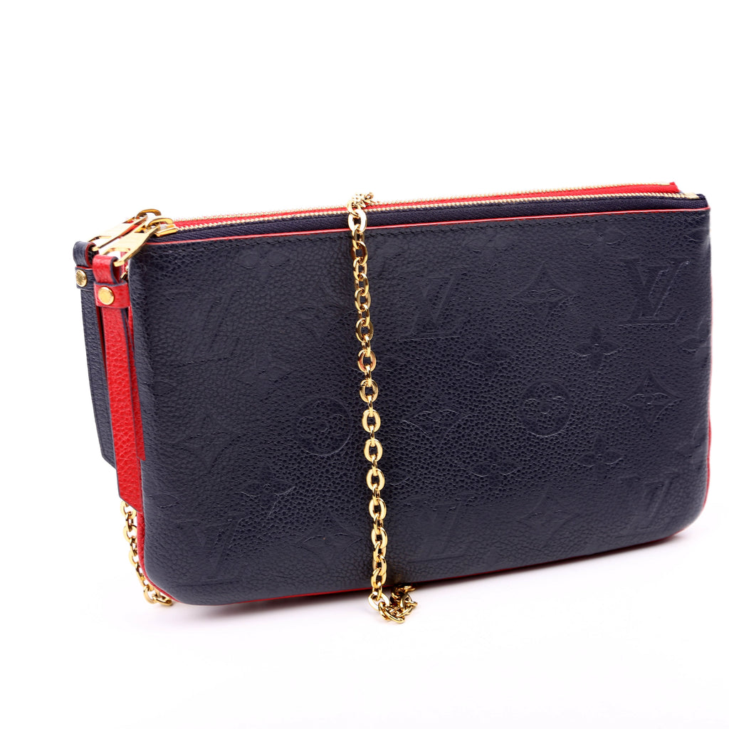 Double Zip Pochette Empreinte Red/Navy