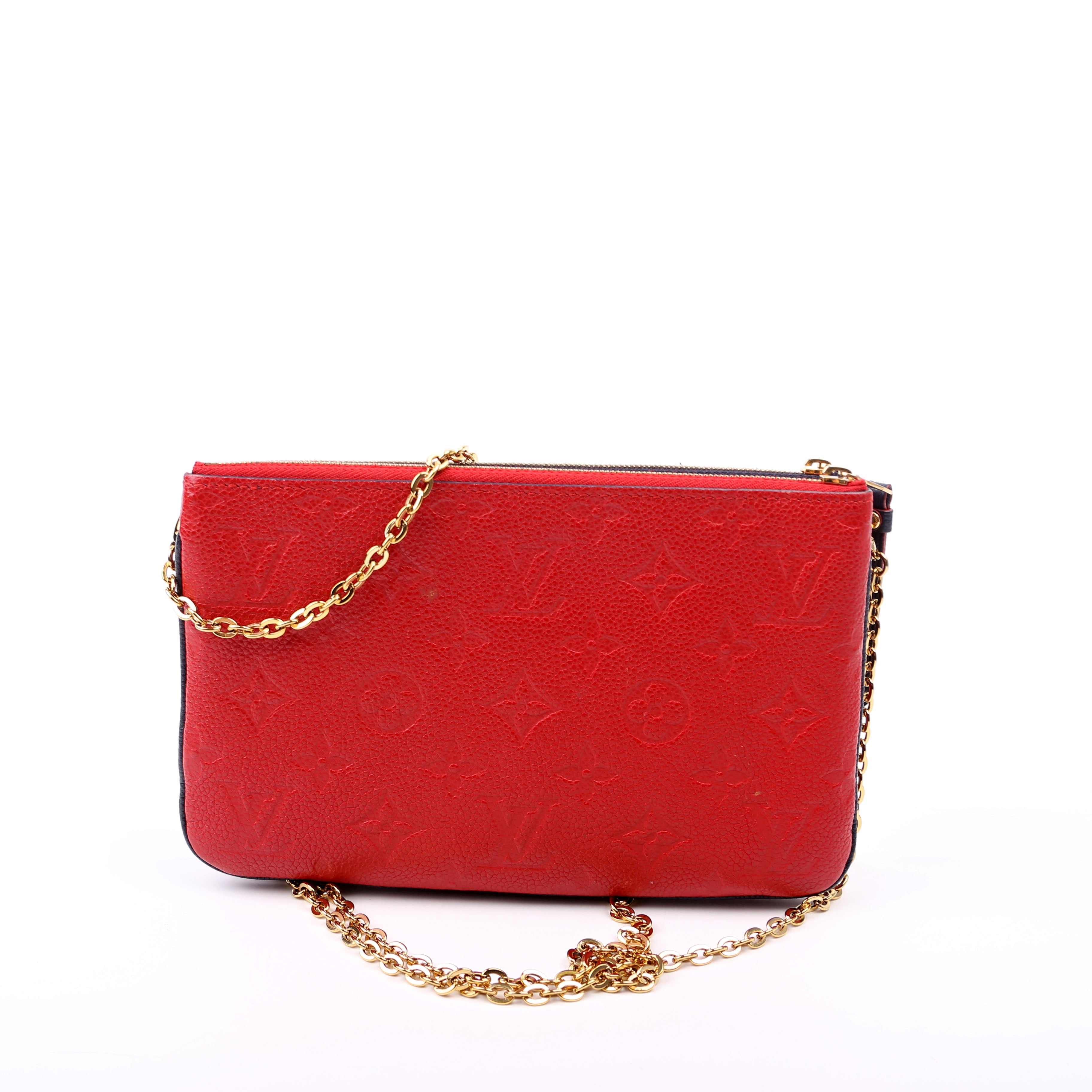 Double Zip Pochette Empreinte Red/Navy