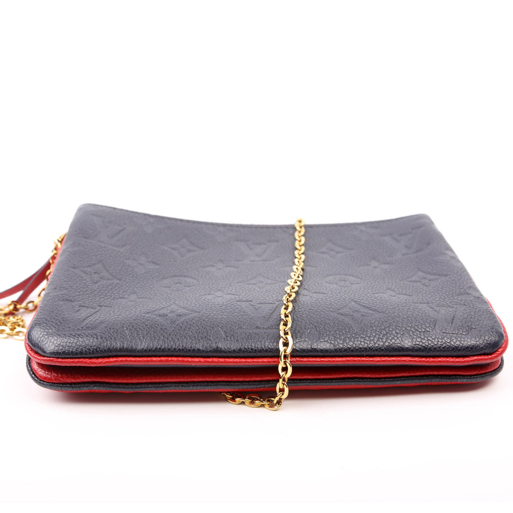 Double Zip Pochette Empreinte Red/Navy