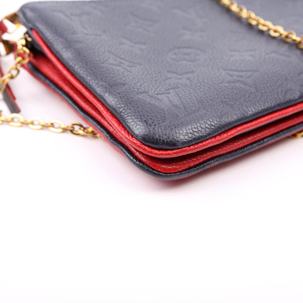 Double Zip Pochette Empreinte Red/Navy