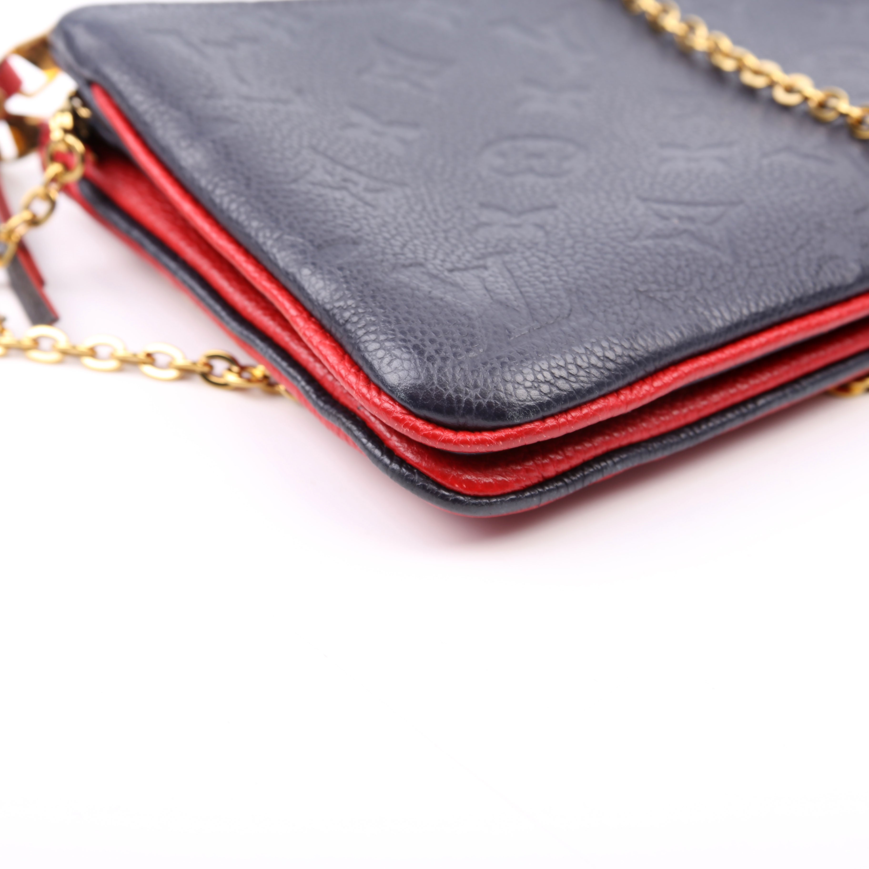 Double Zip Pochette Empreinte Red/Navy