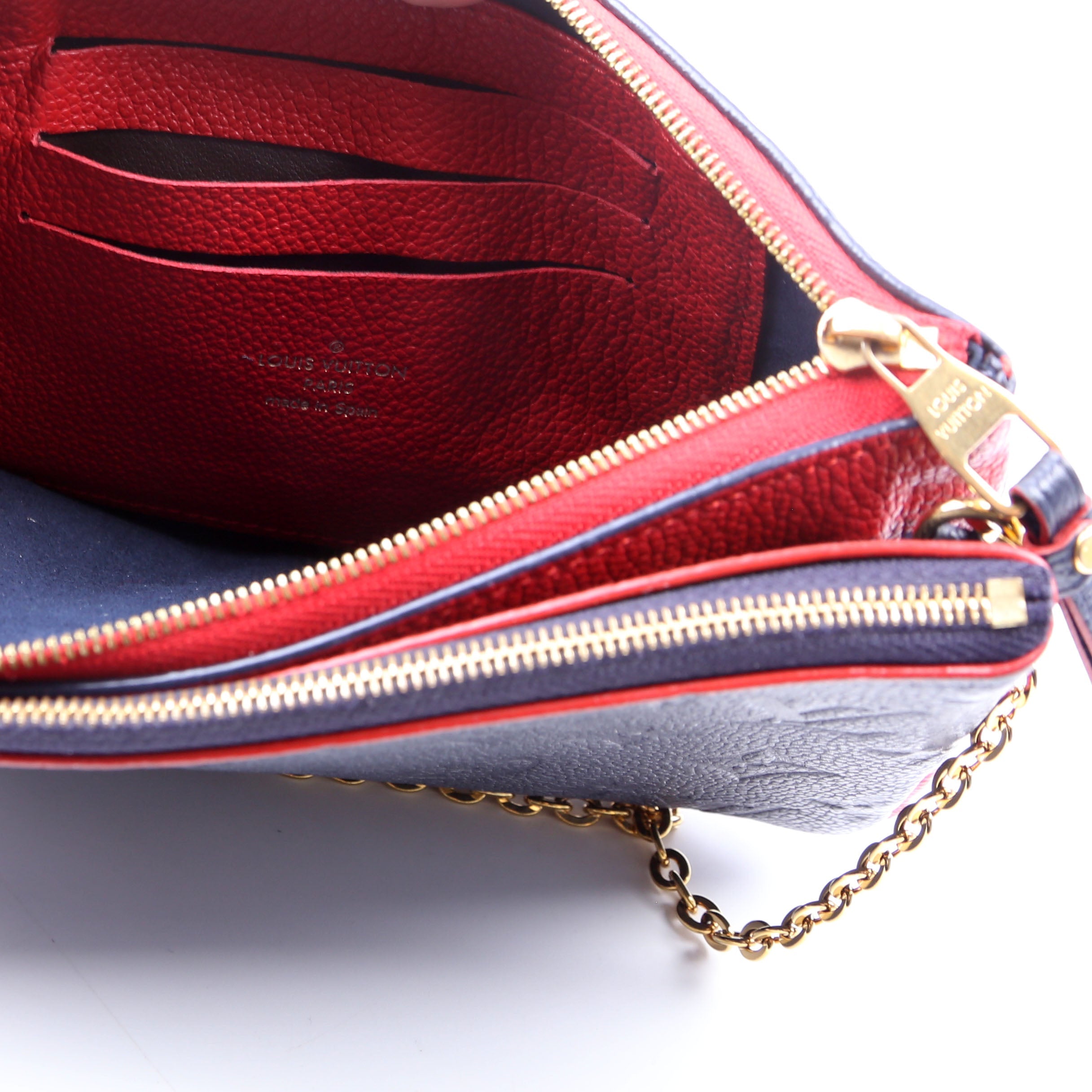Double Zip Pochette Empreinte Red/Navy