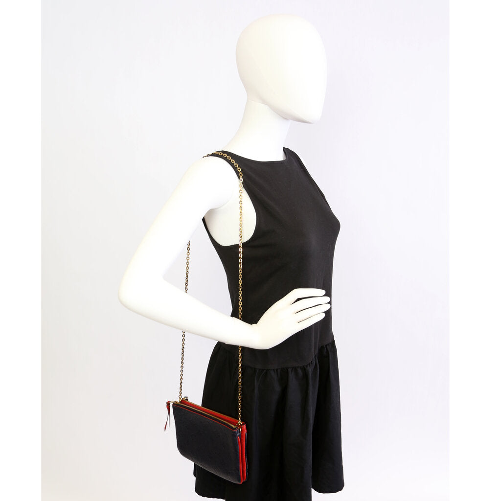 Double Zip Pochette Empreinte Red/Navy