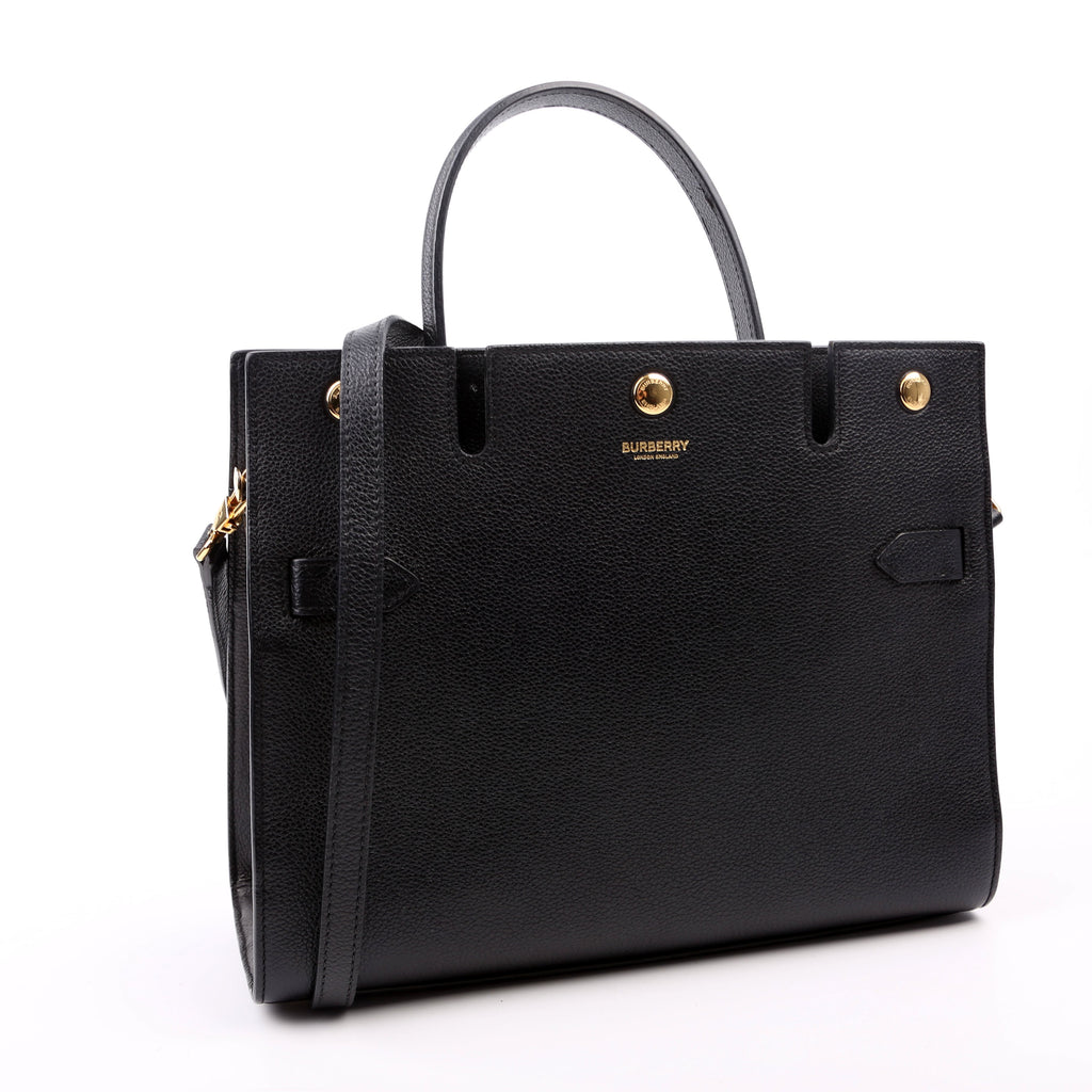 Title Bag Small Grained Calfskin Black