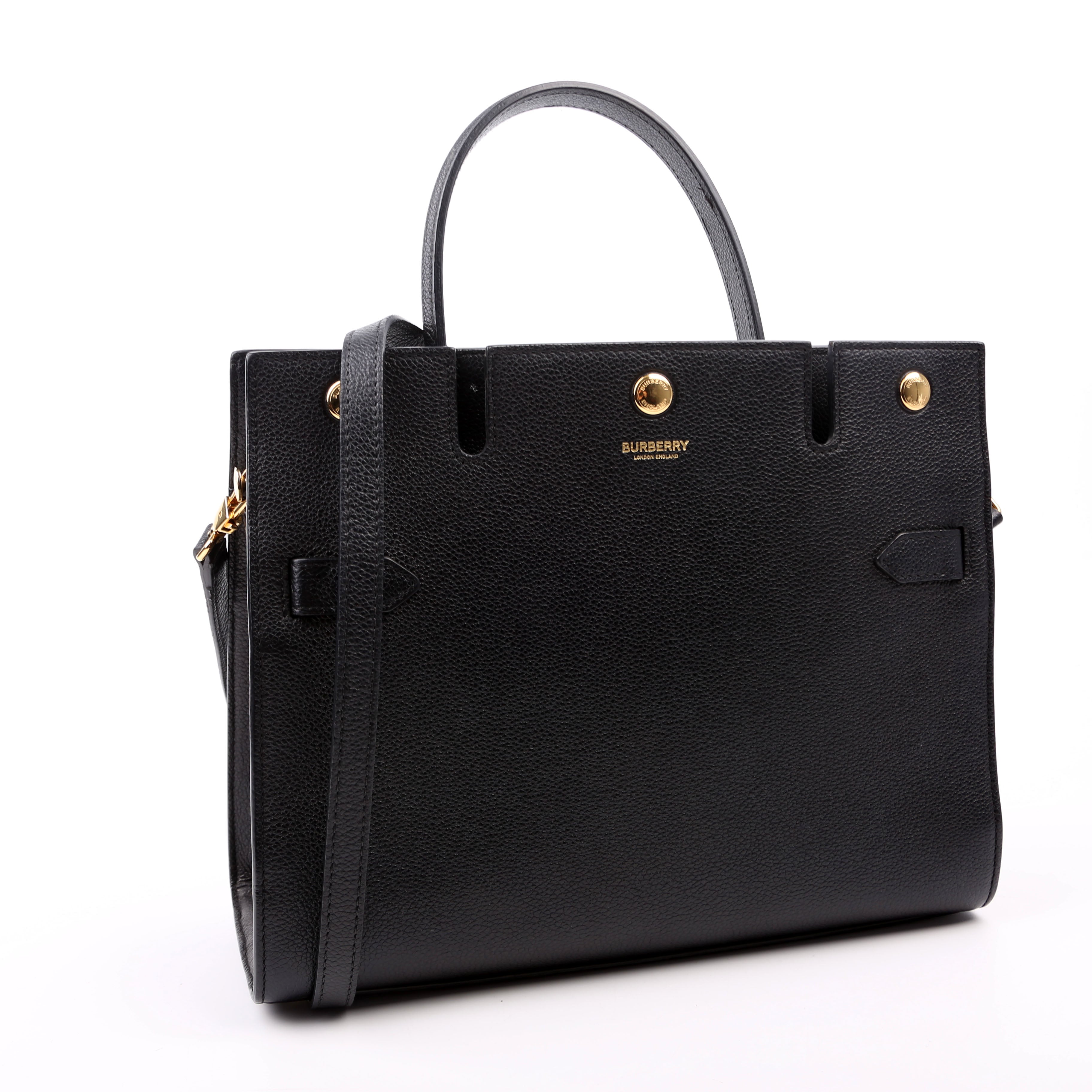 Title Bag Small Grained Calfskin Black