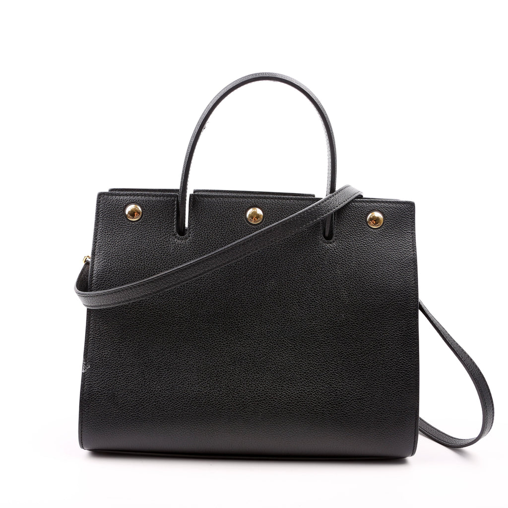 Title Bag Small Grained Calfskin Black