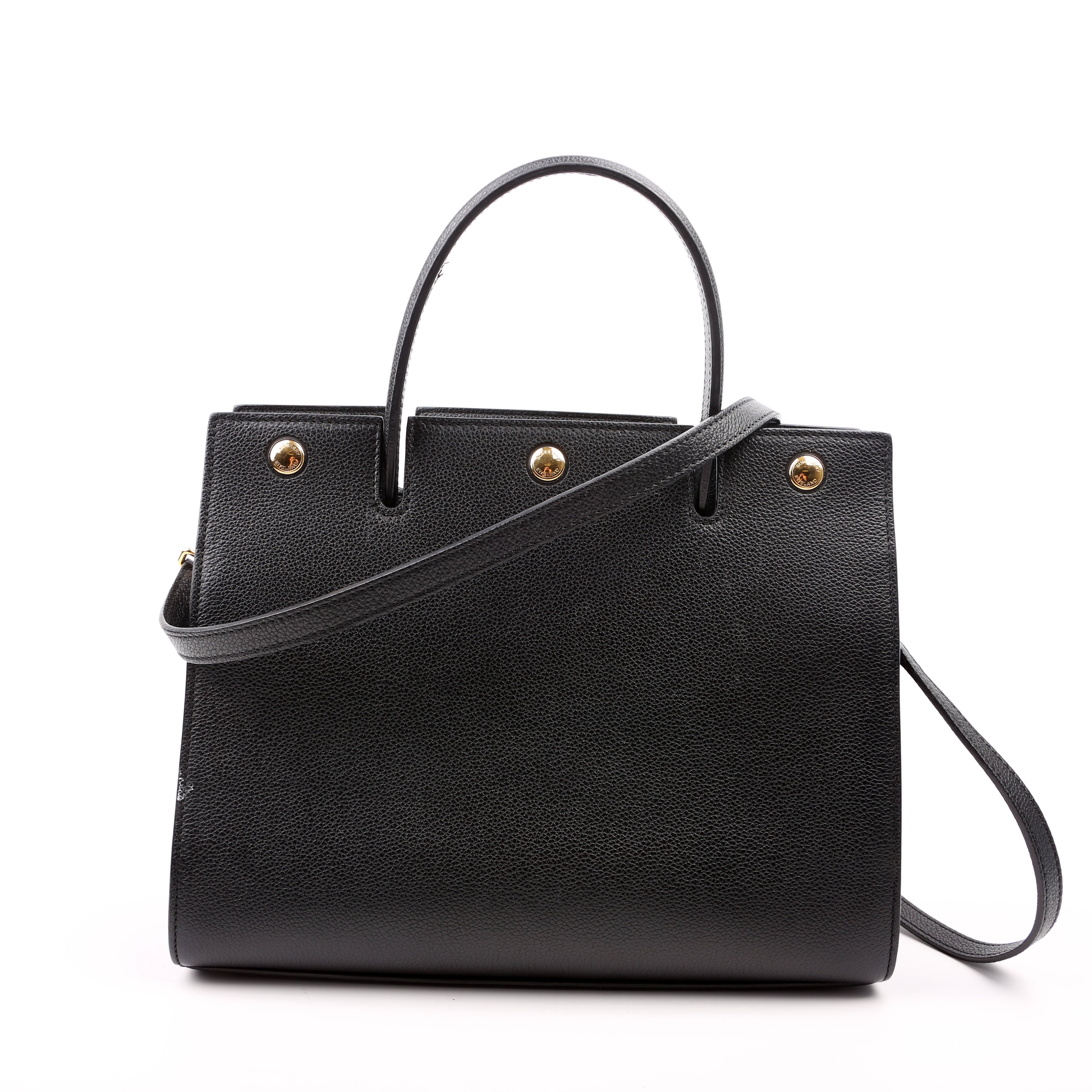 Title Bag Small Grained Calfskin Black