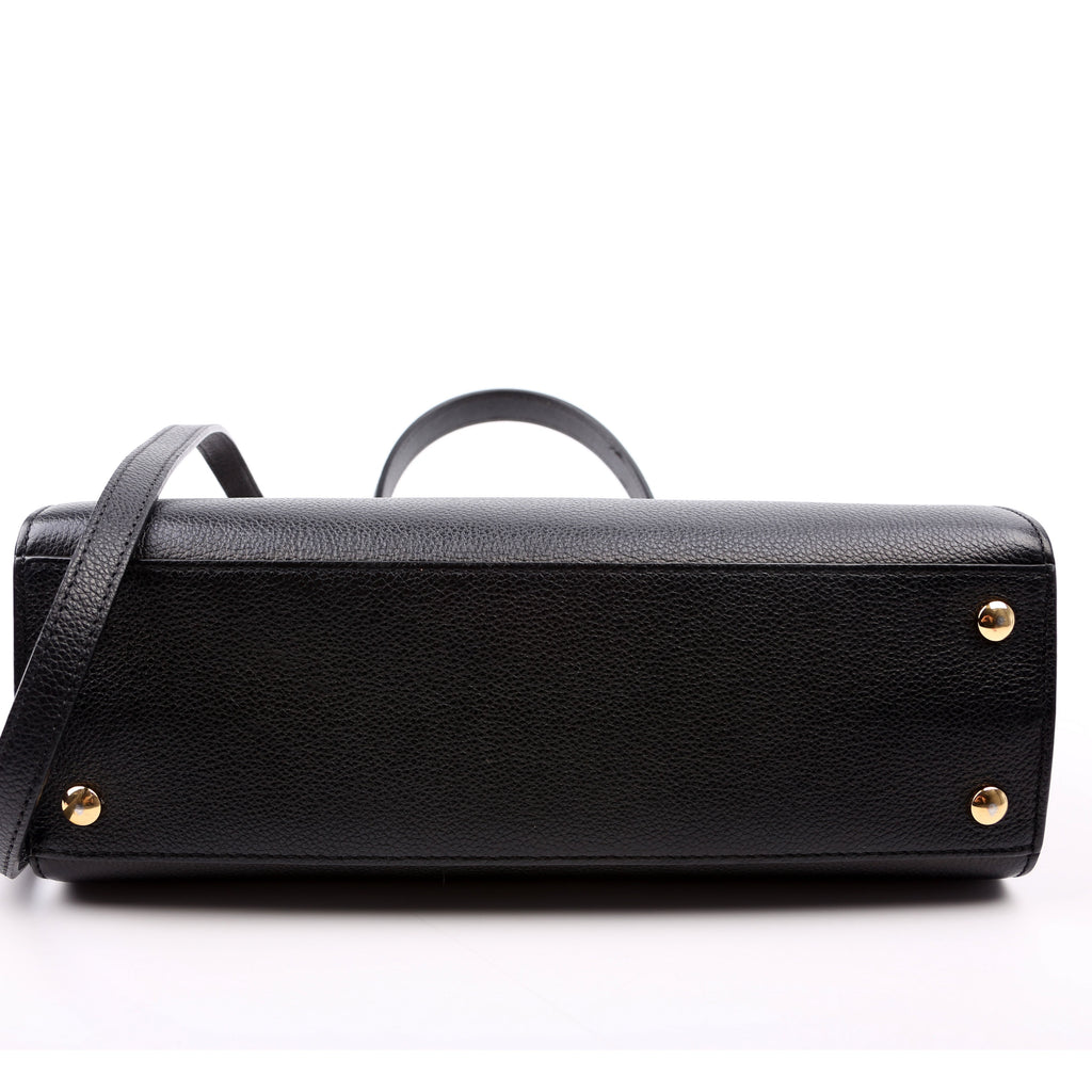 Title Bag Small Grained Calfskin Black
