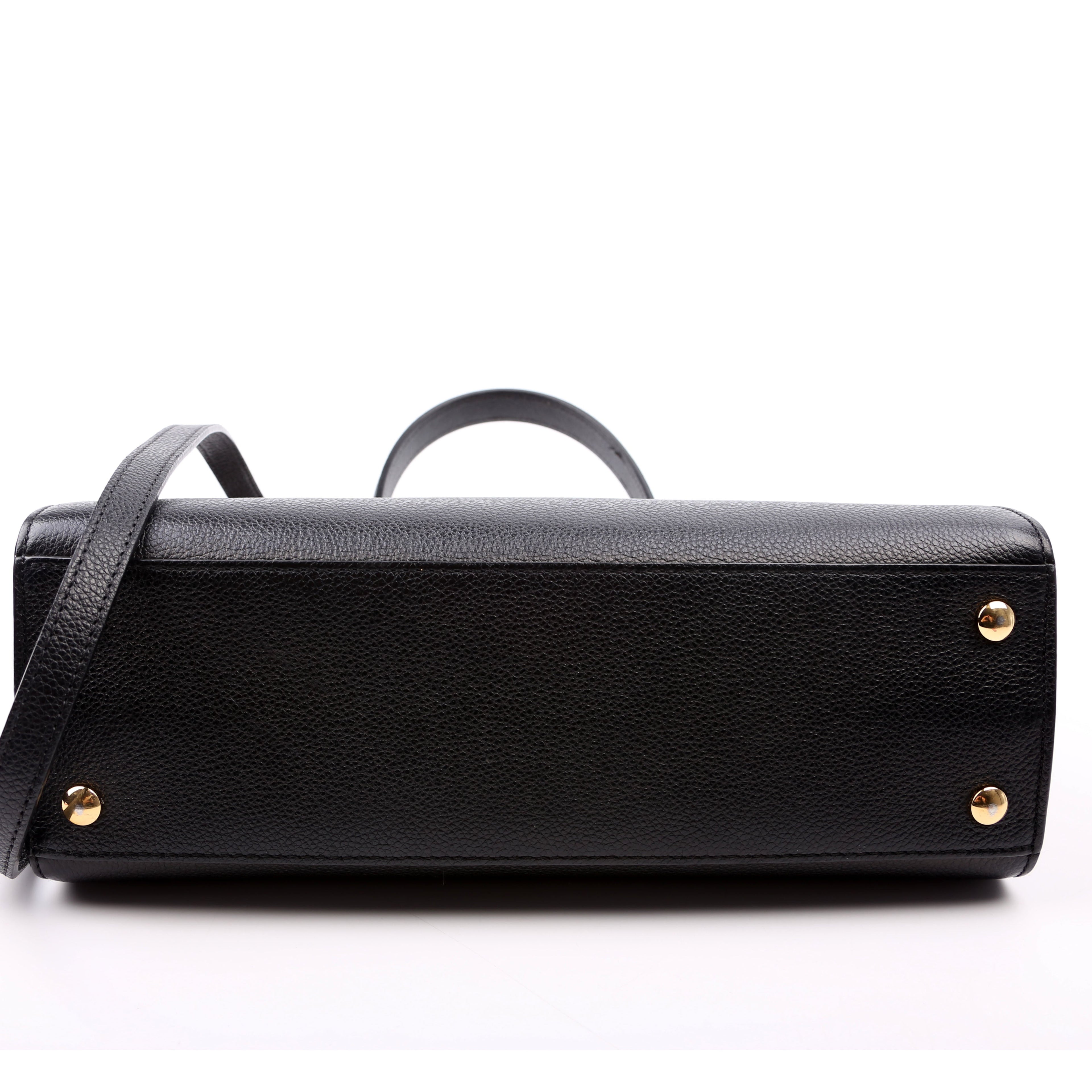 Title Bag Small Grained Calfskin Black