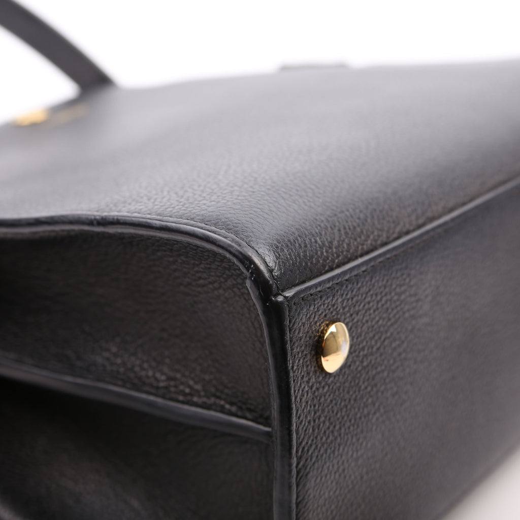 Title Bag Small Grained Calfskin Black