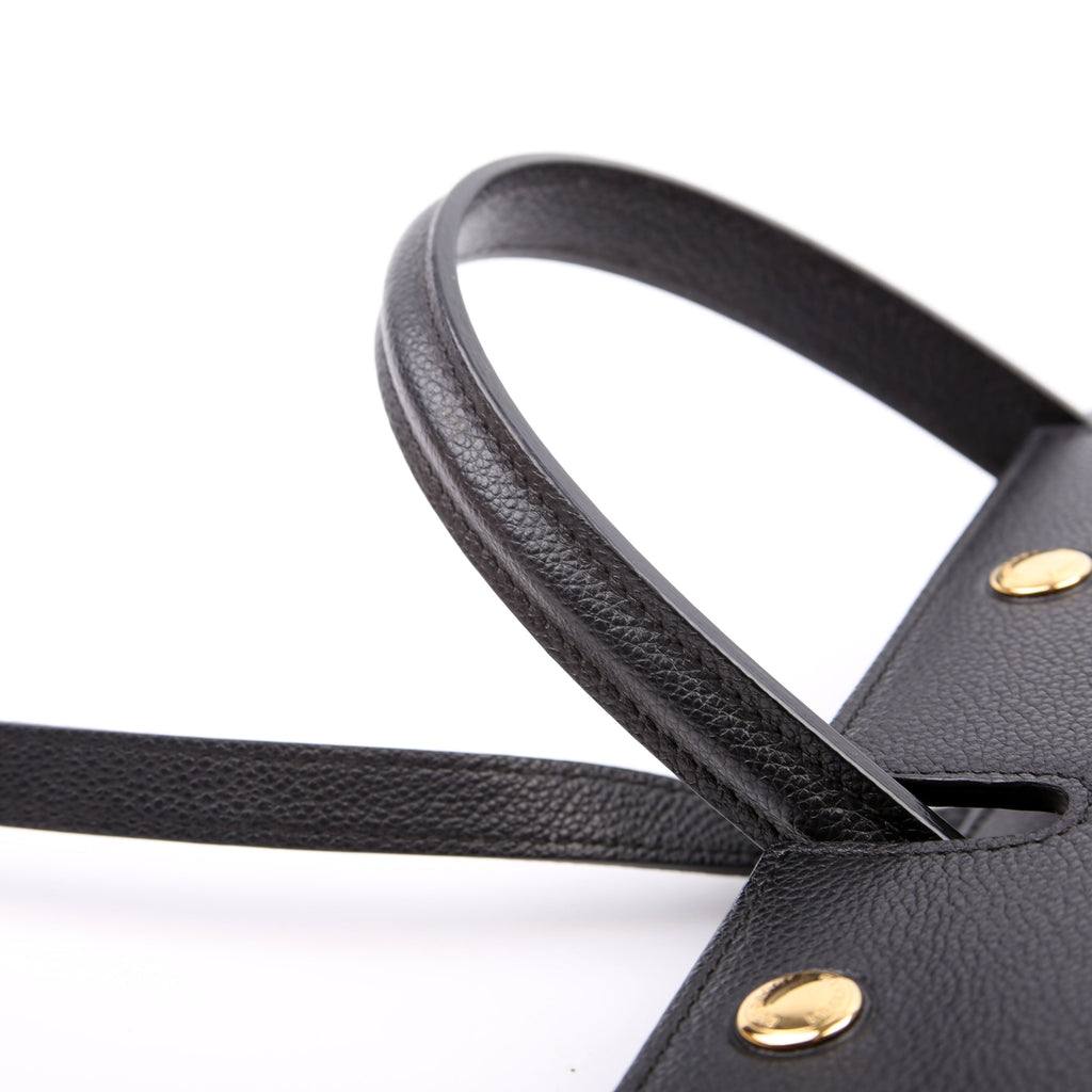 Title Bag Small Grained Calfskin Black
