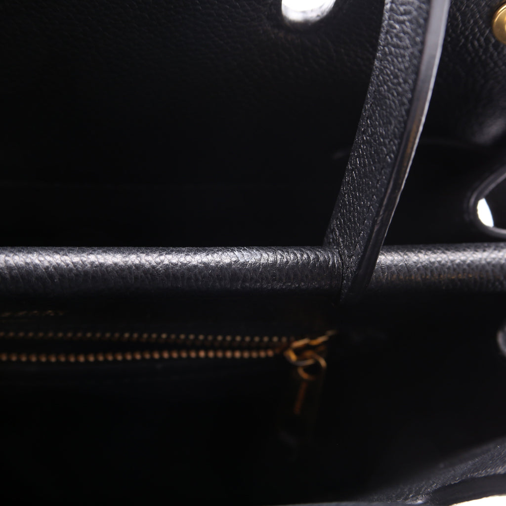 Title Bag Small Grained Calfskin Black