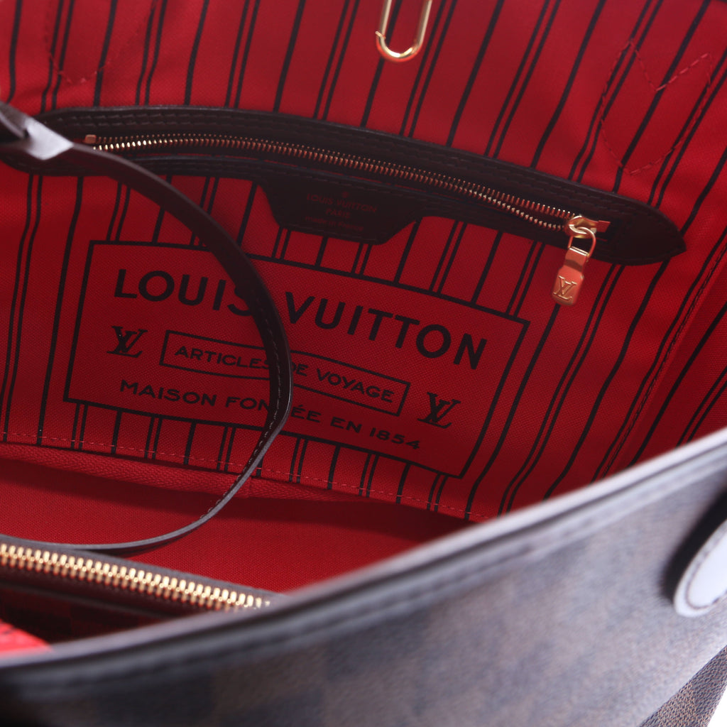 Neverfull With Wallet PM Damier Ebene Red