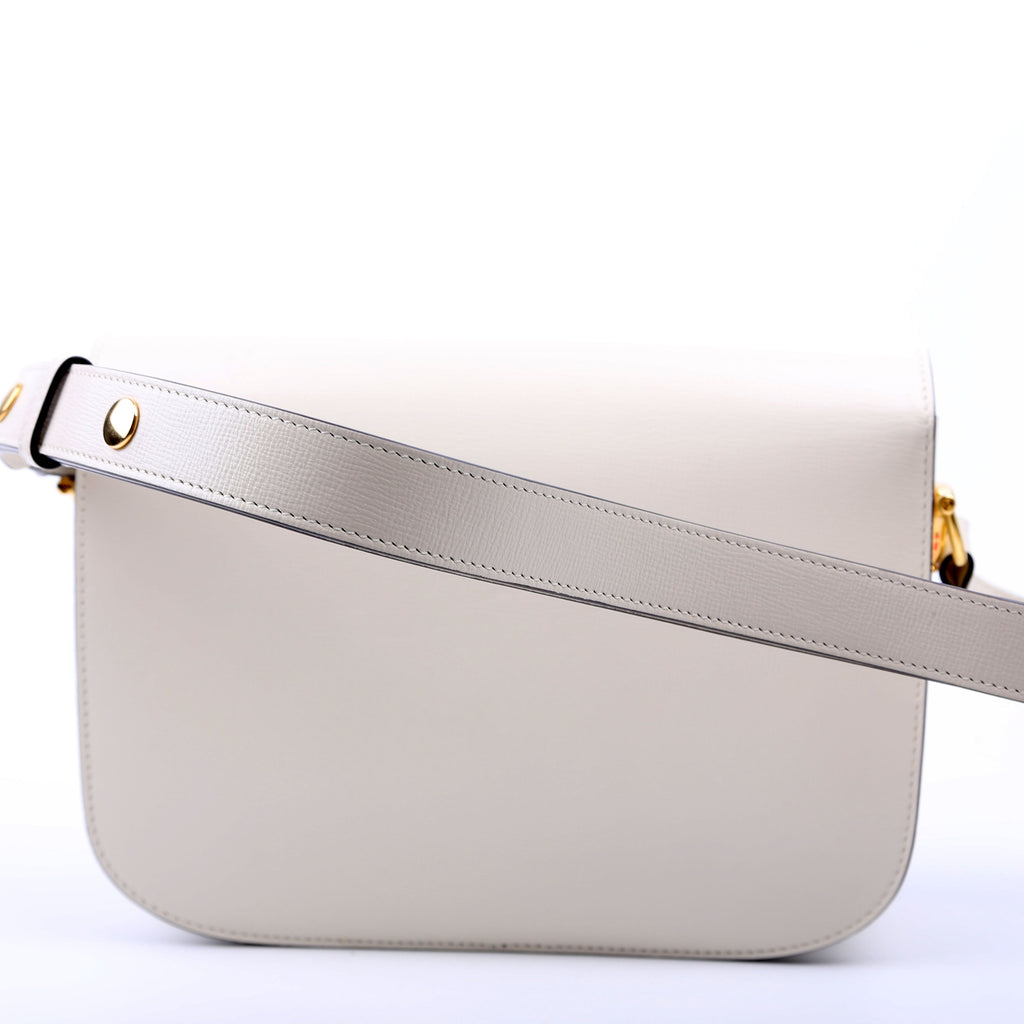 602204 Horsebit 1955 Leather Shoulder Bag White