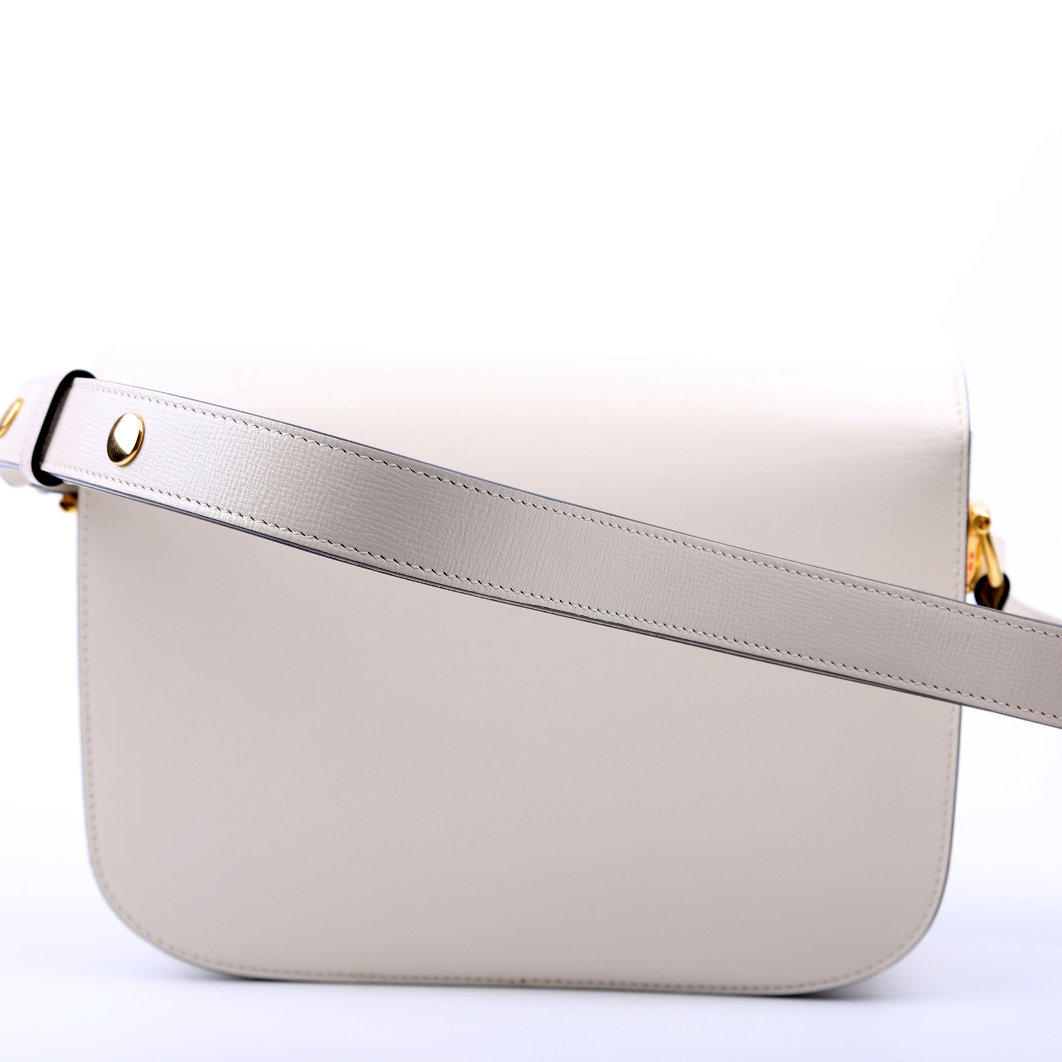 602204 Horsebit 1955 Leather Shoulder Bag White