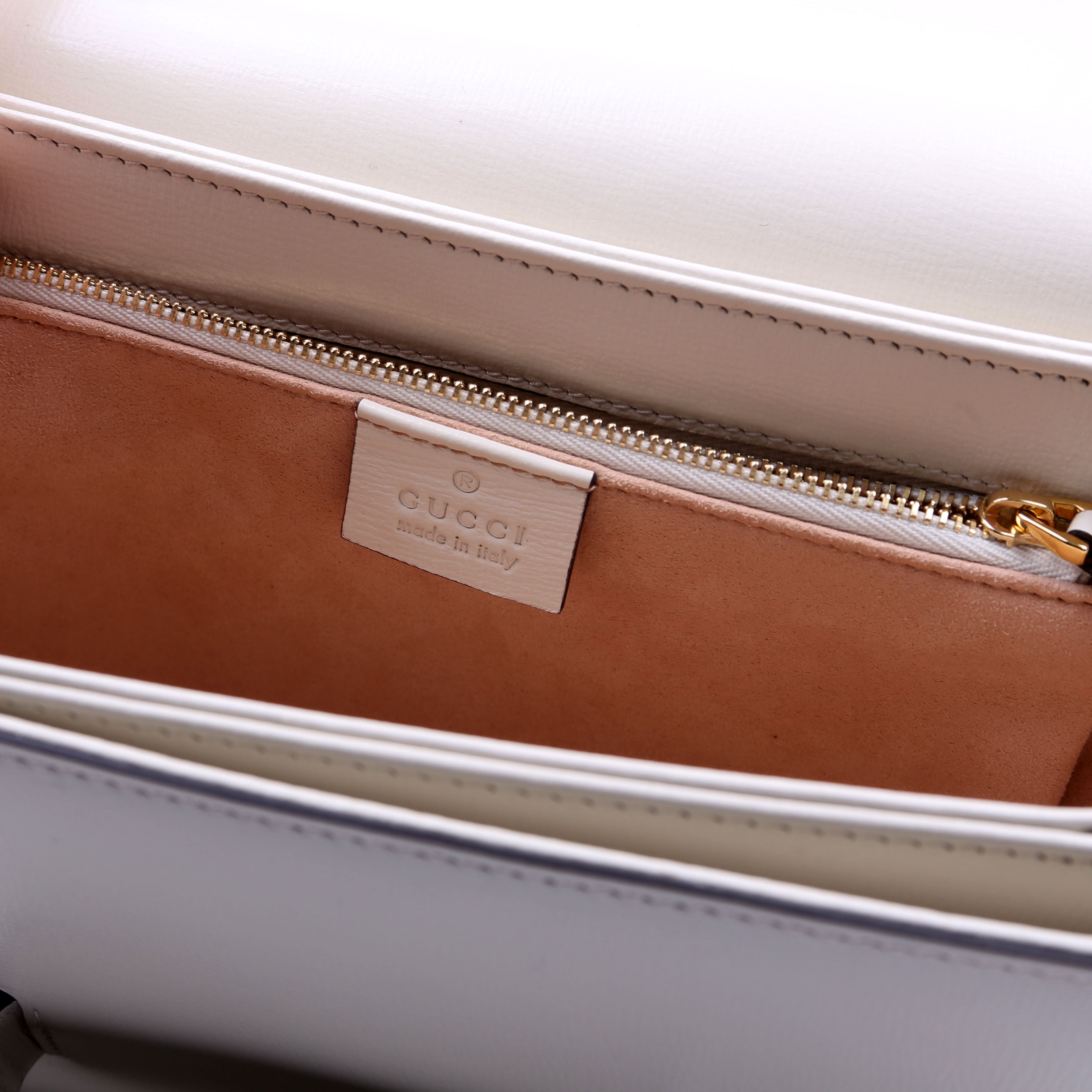 602204 Horsebit 1955 Leather Shoulder Bag White
