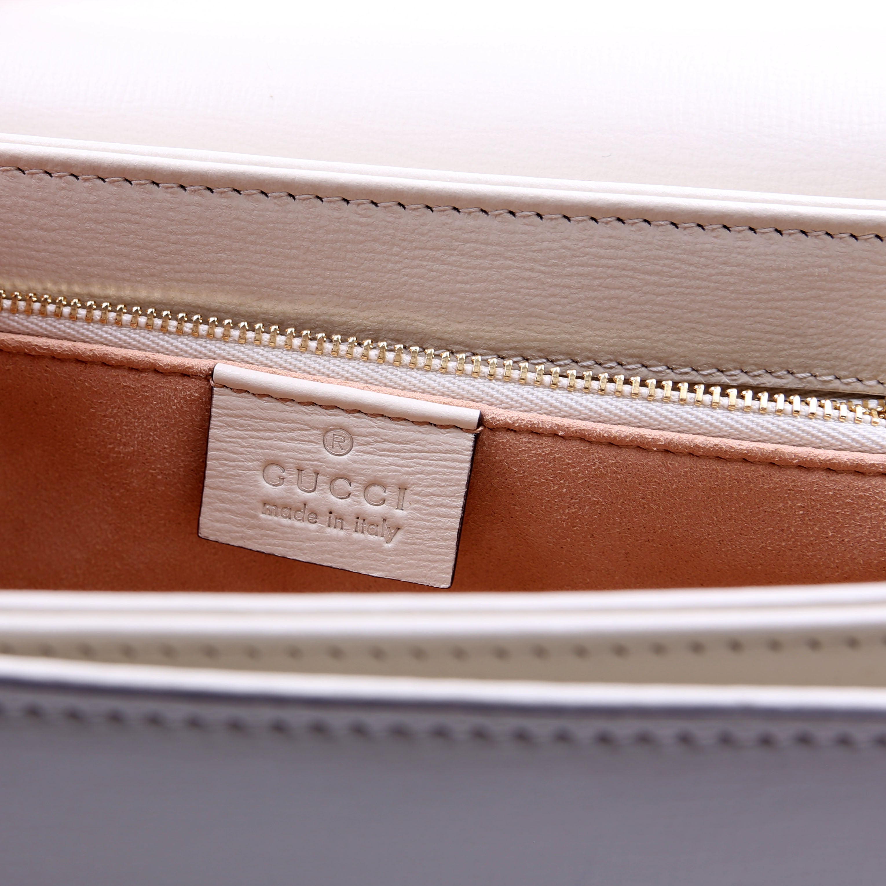 602204 Horsebit 1955 Leather Shoulder Bag White