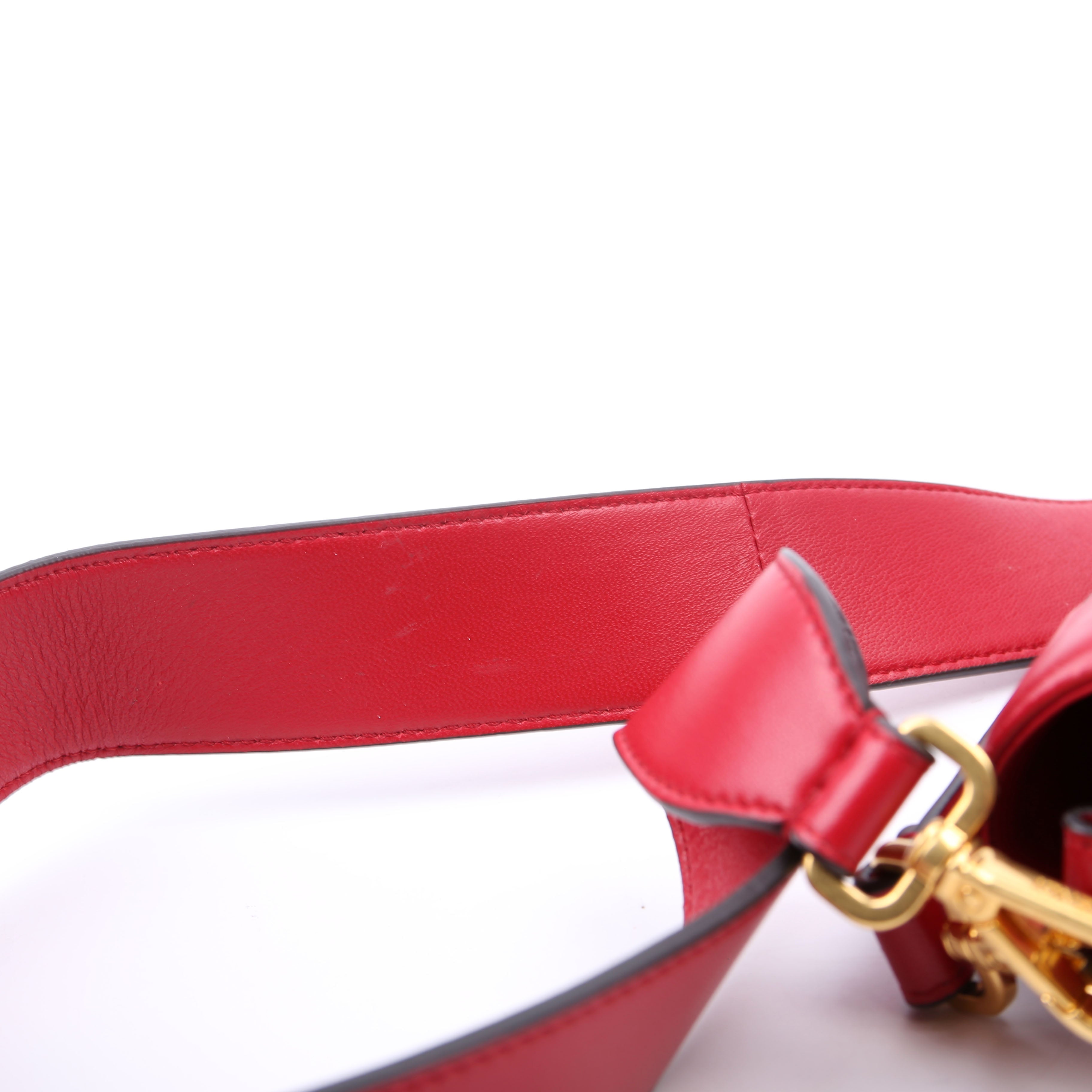 Fendi Baguette FF Embossed Nappa Red