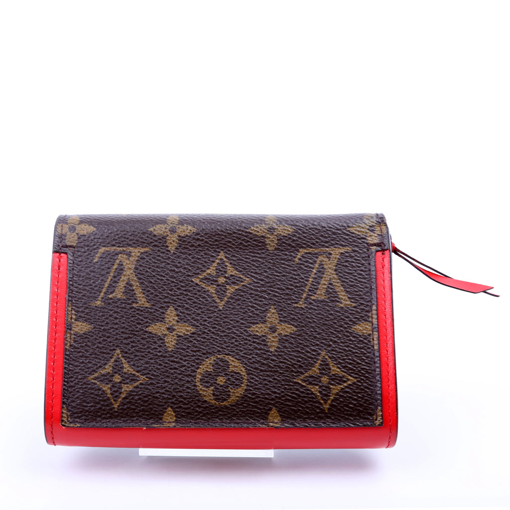 Flore Compact Wallet Monogram Red